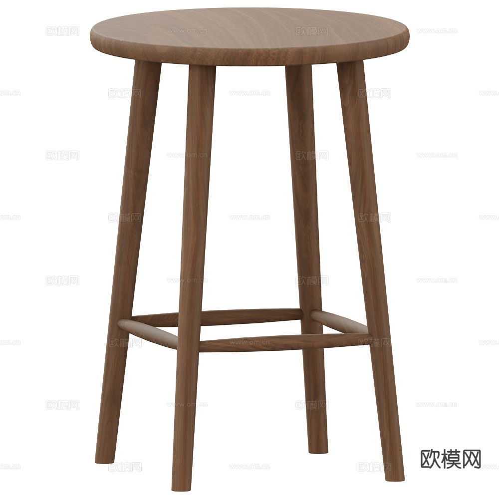 Stolab 北欧木吧凳 吧椅3d模型下载