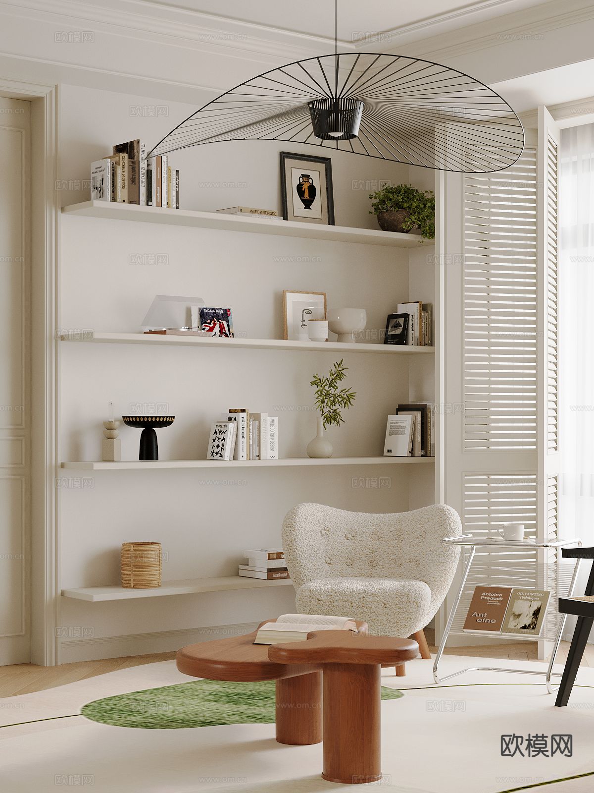 奶油风装饰架 置物架3d模型下载