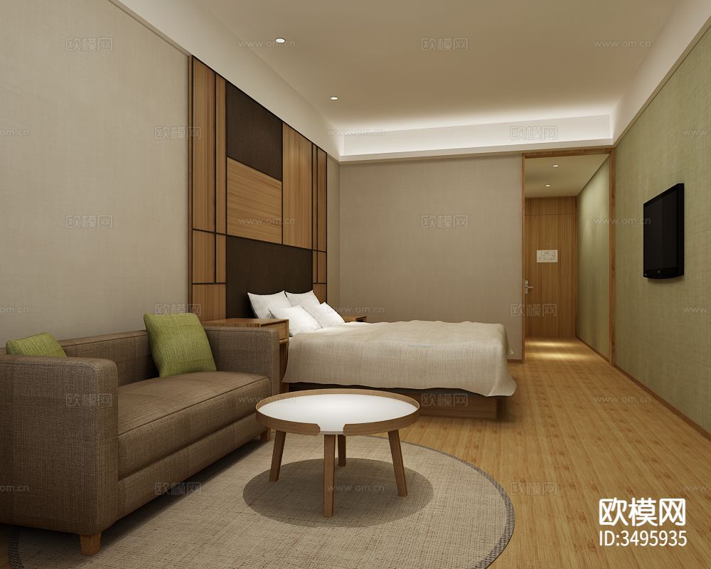 全季酒店CAD施工图下载（渲染图2）