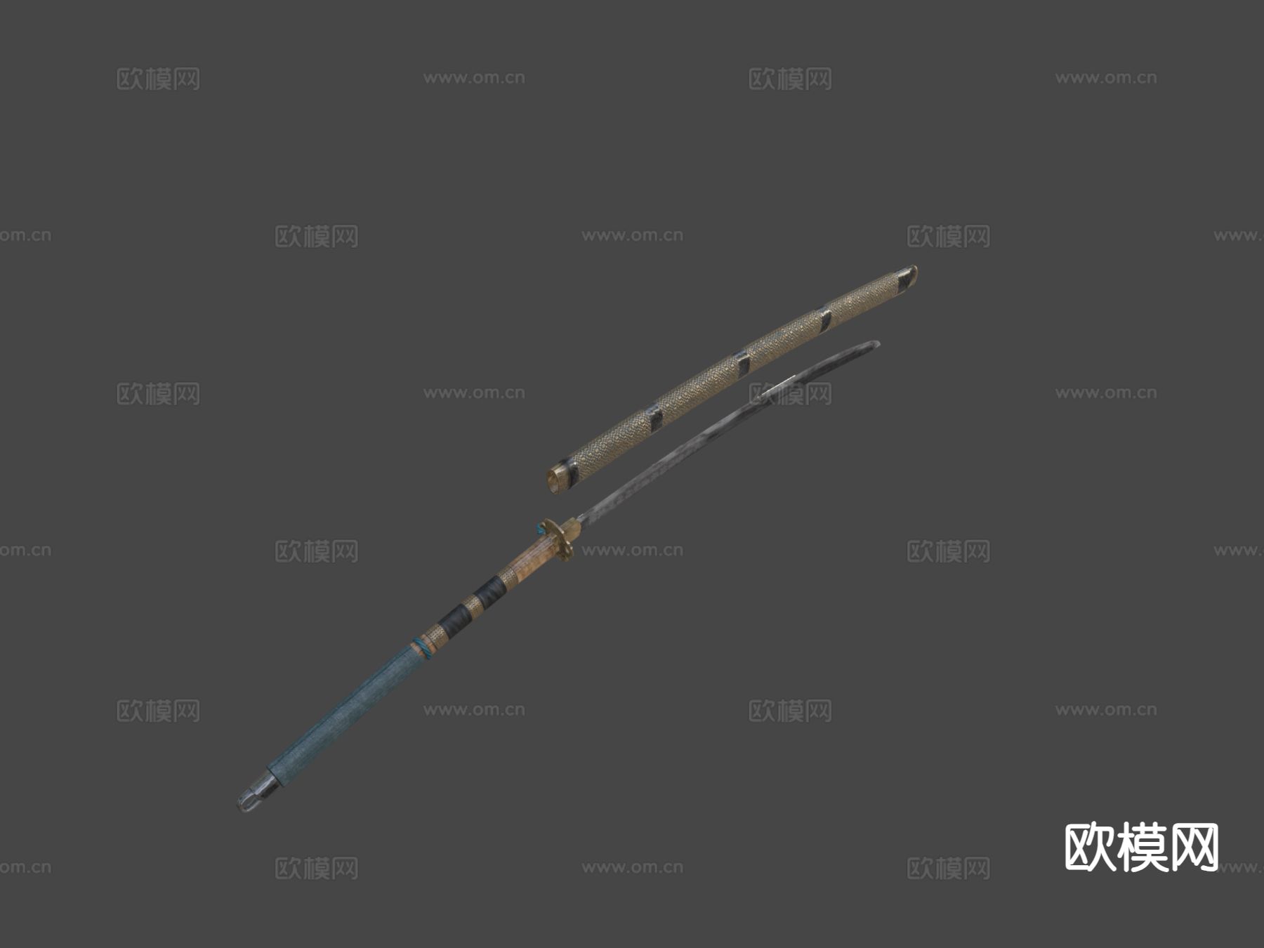 日本刀3d模型下载（渲染图4）