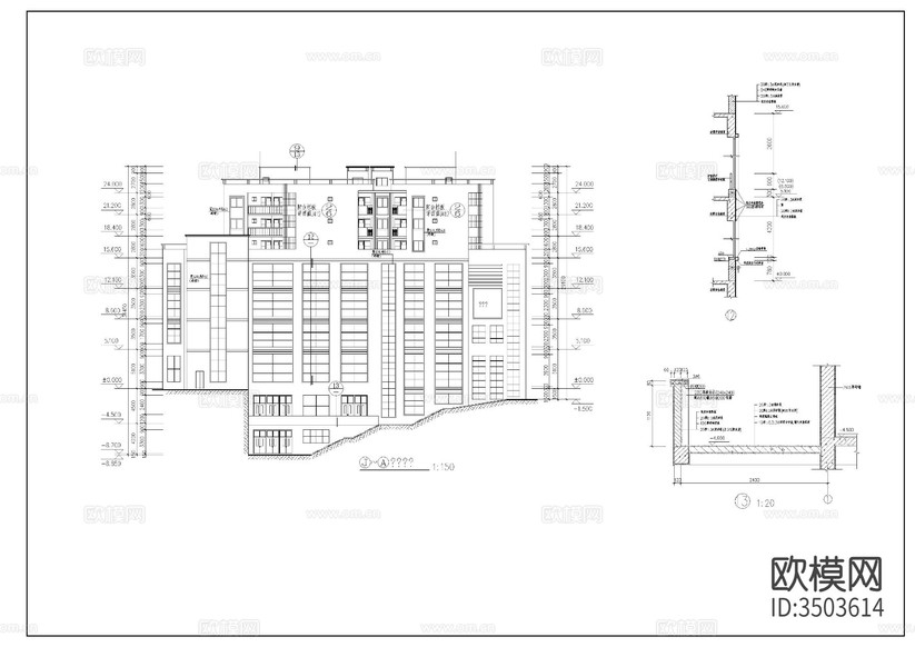農(nóng)貿(mào)菜市場(chǎng)建施cad施工圖下載(渲染圖9)