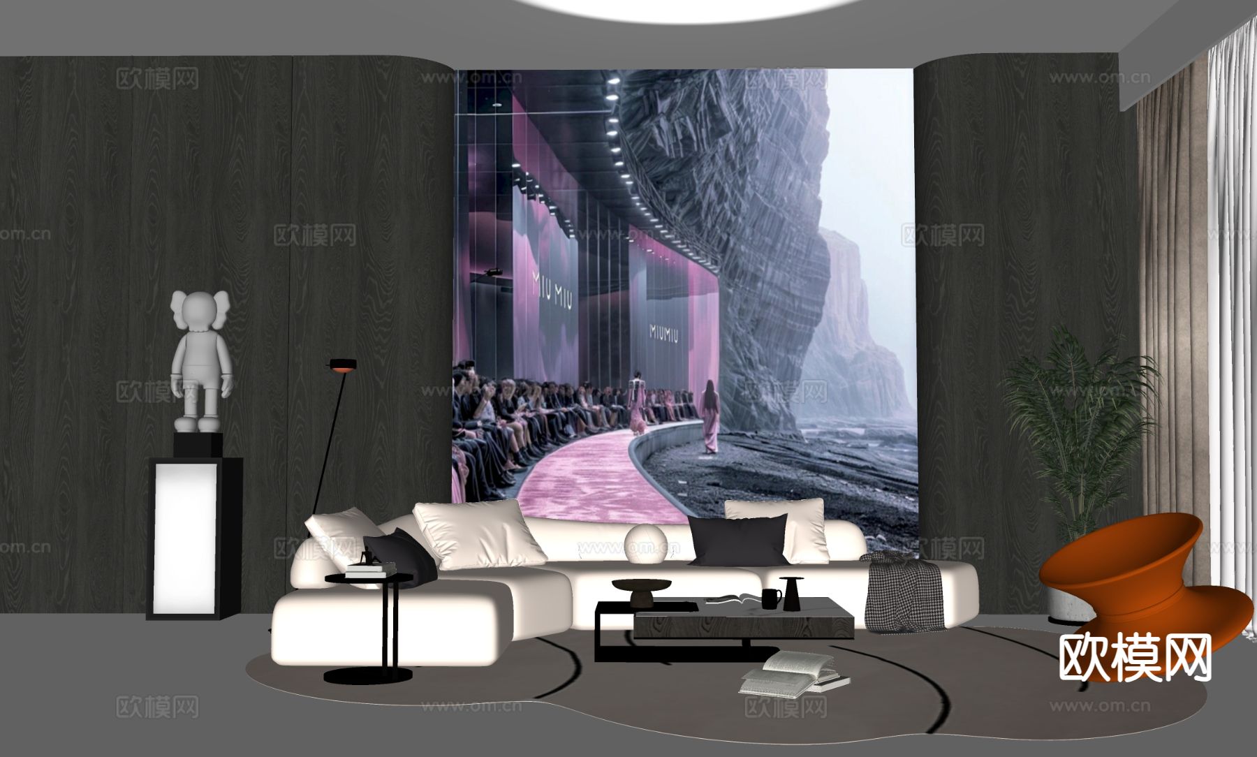 美容院休闲区su模型下载（渲染图1）
