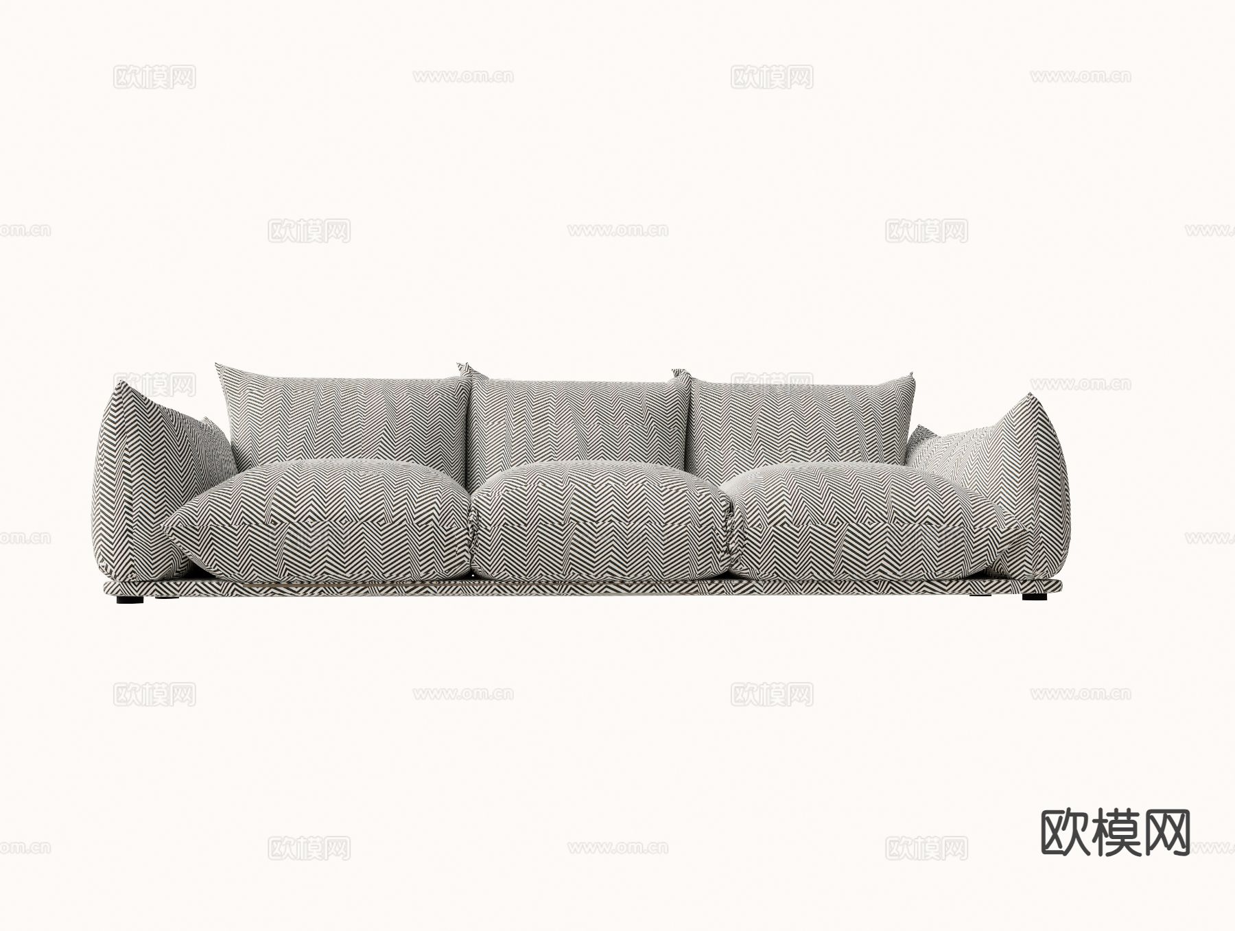 现代多人沙发su模型下载（渲染图2）
