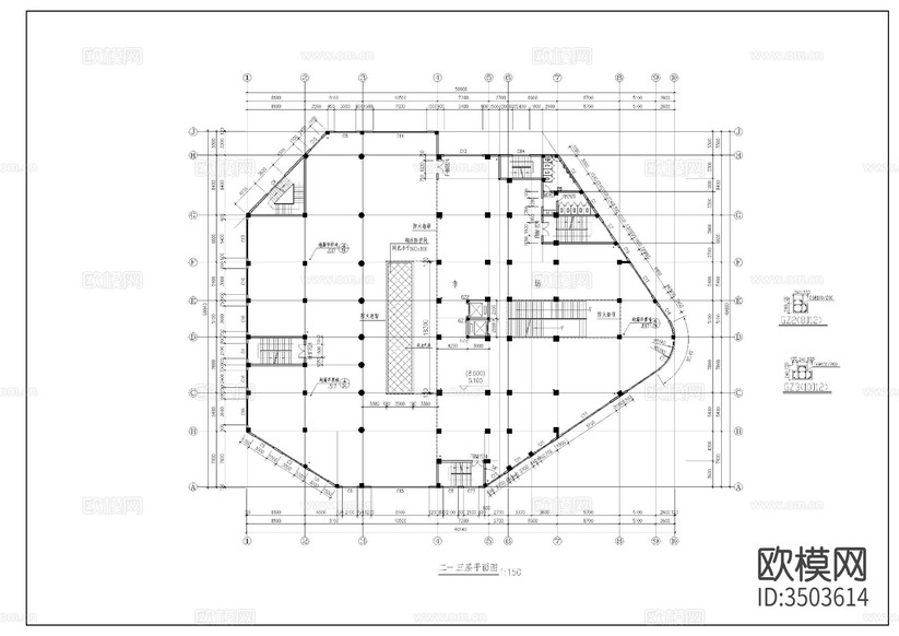 農(nóng)貿(mào)菜市場(chǎng)建施cad施工圖下載(渲染圖4)