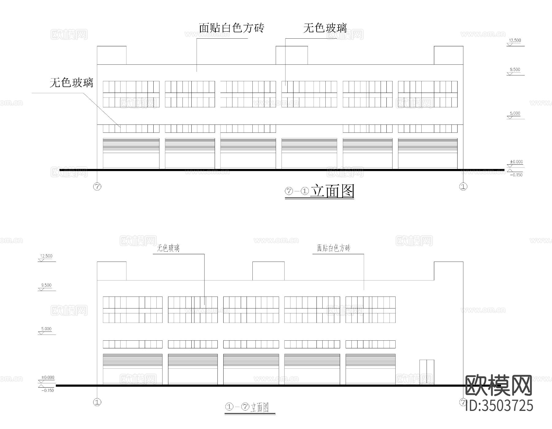 菜市场建筑图cad施工图下载（渲染图2）