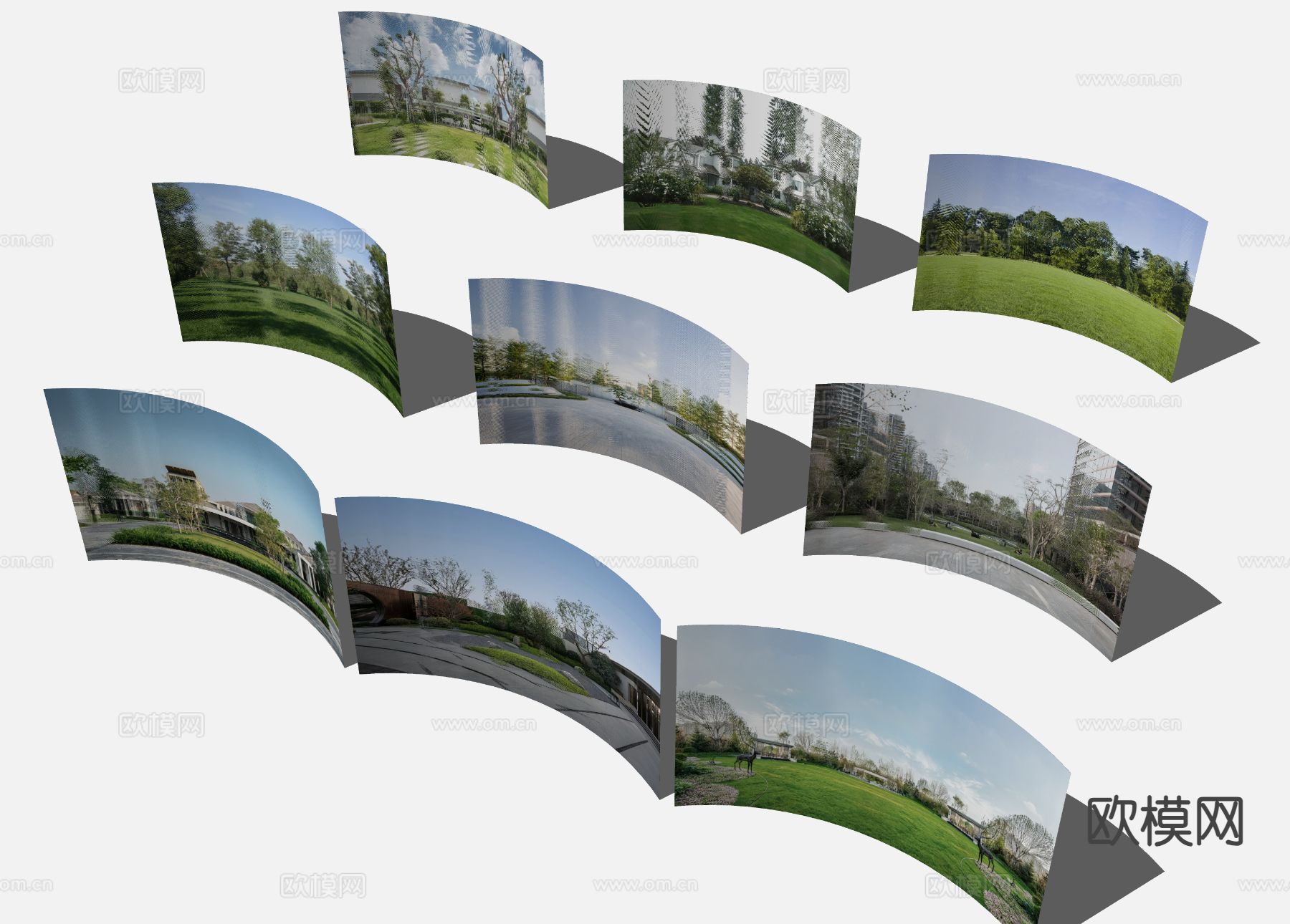 小区外景 园林景观 外景贴图su模型下载（渲染图1）