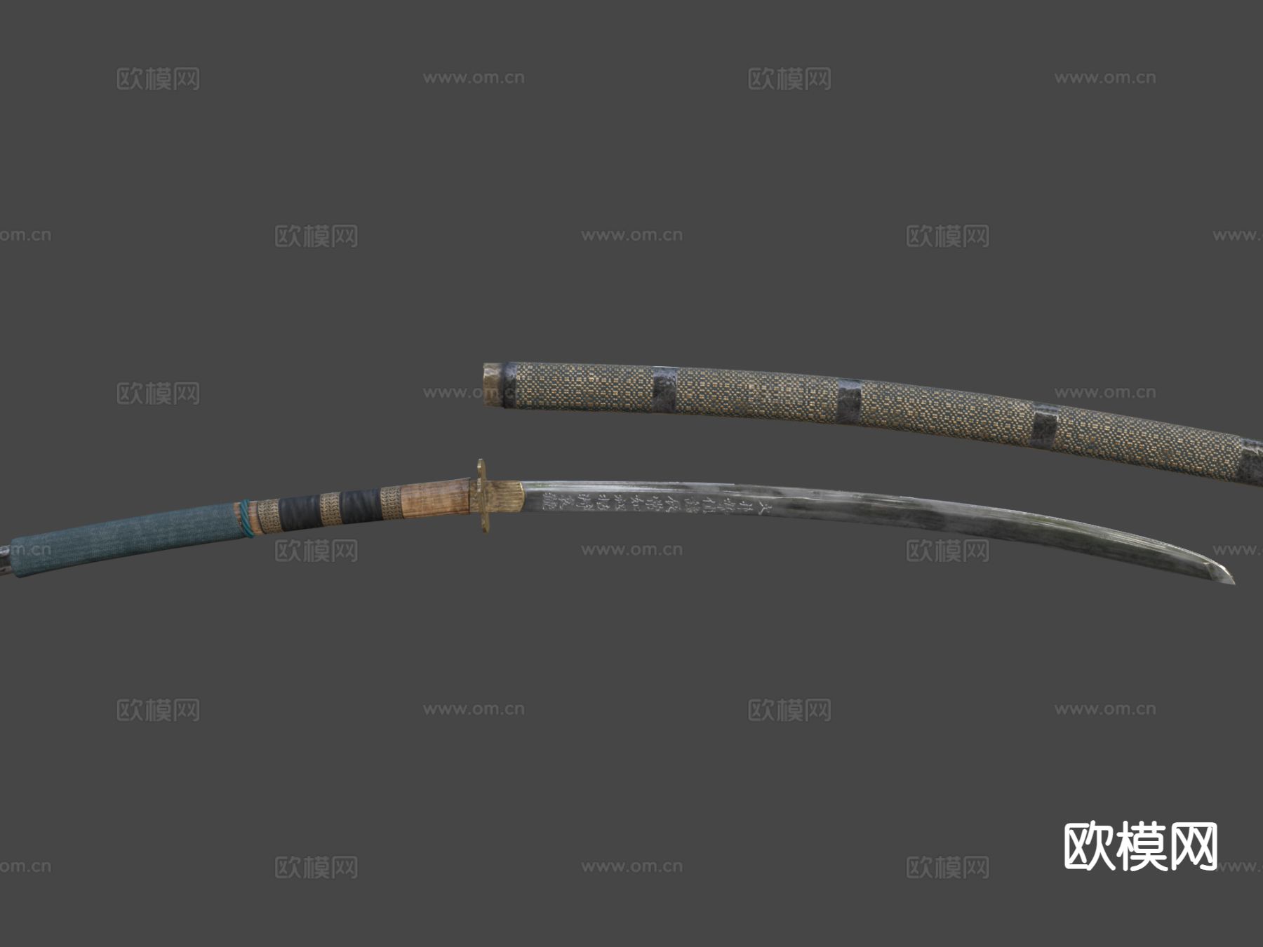 日本刀3d模型下载（渲染图5）