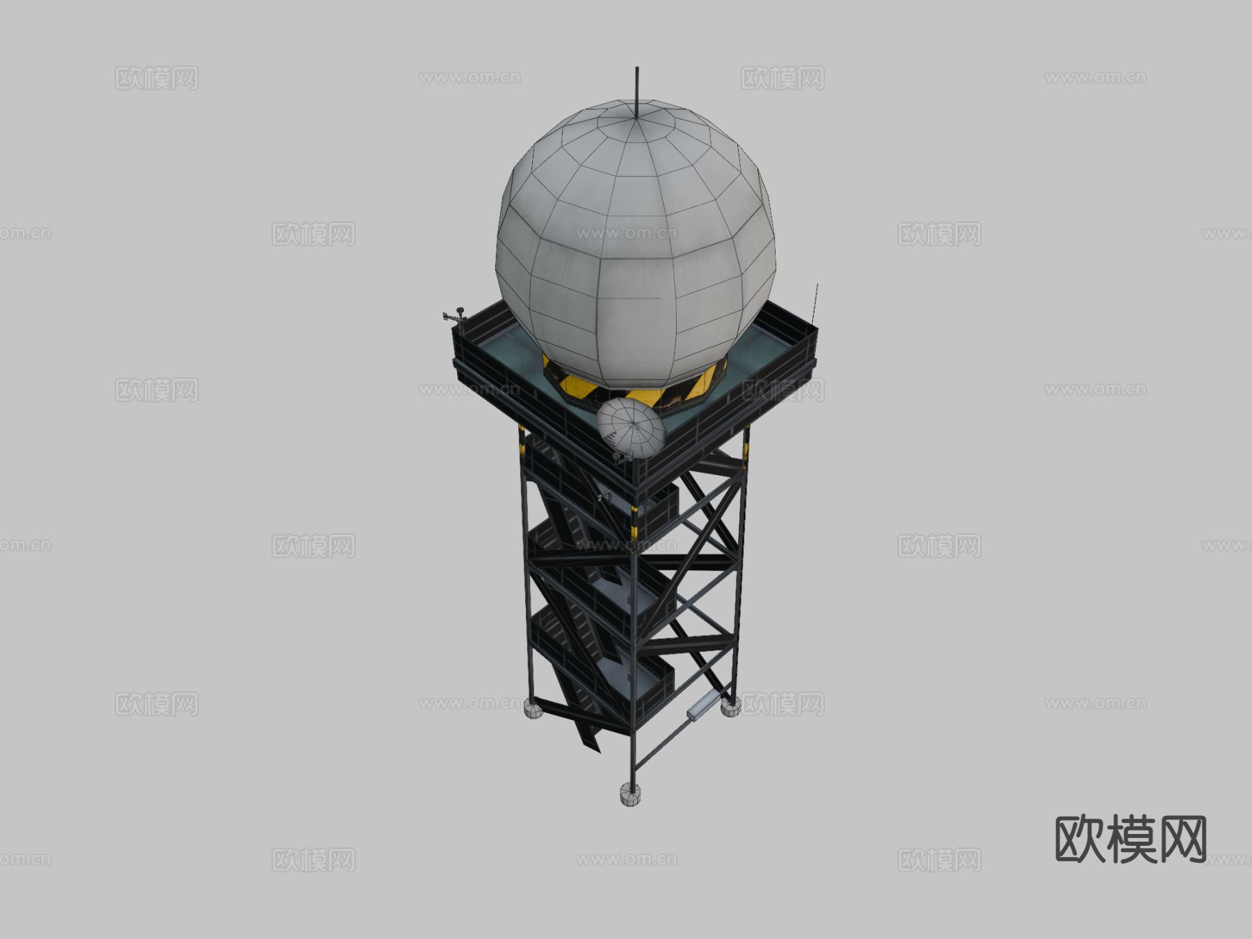 天气雷达塔3d模型下载（渲染图7）