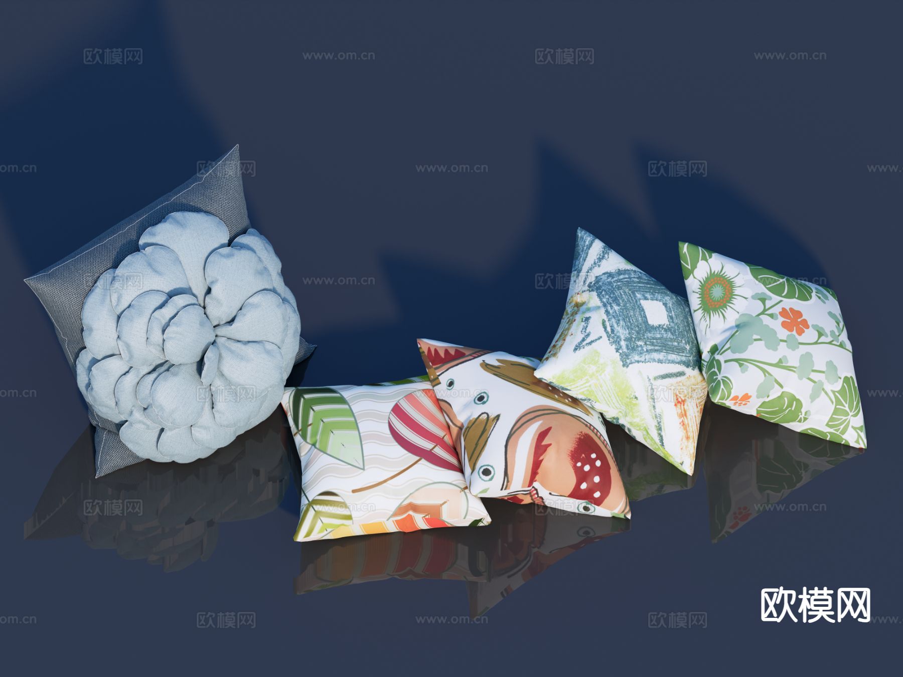 现代抱枕 靠枕 枕头3d模型下载