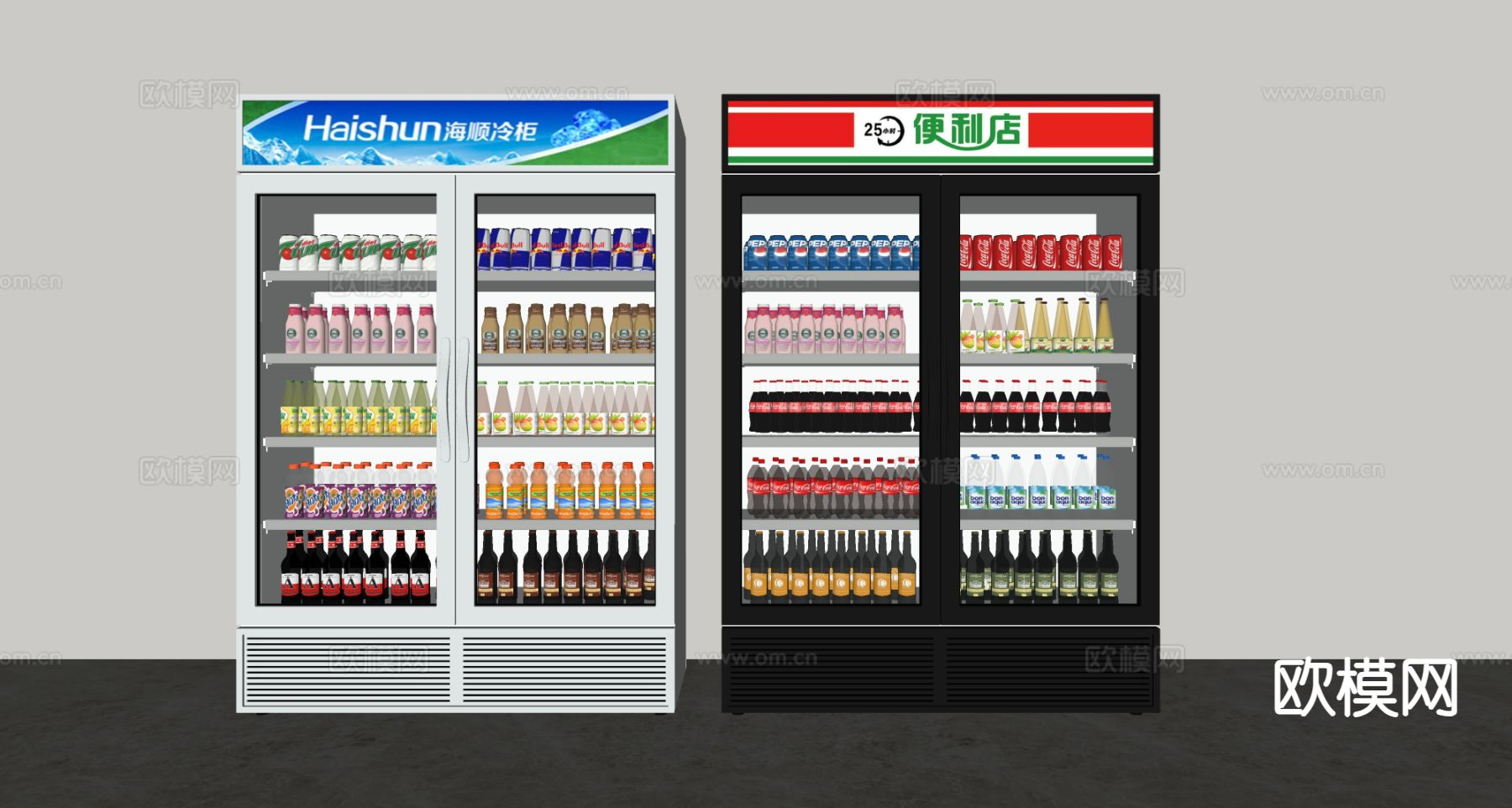 冰柜 冷藏柜 饮料柜su模型下载（渲染图1）