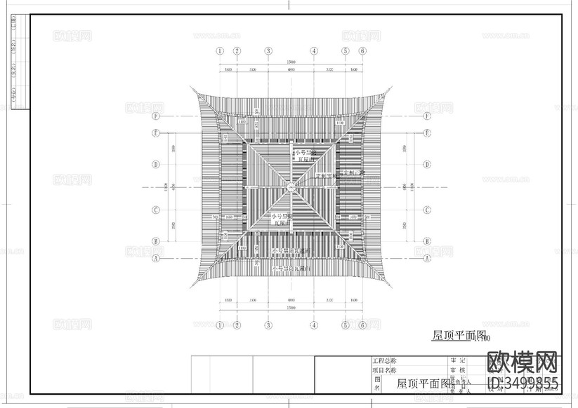 水云閣建筑圖cad施工圖下載(渲染圖8)