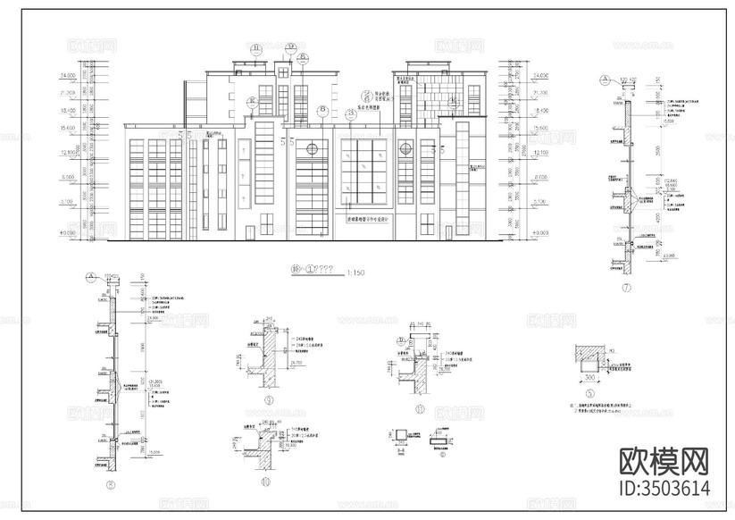 農(nóng)貿(mào)菜市場(chǎng)建施cad施工圖下載(渲染圖10)