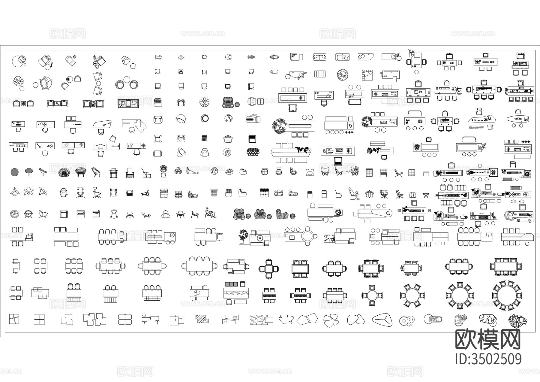 桌椅cad图库下载（渲染图1）