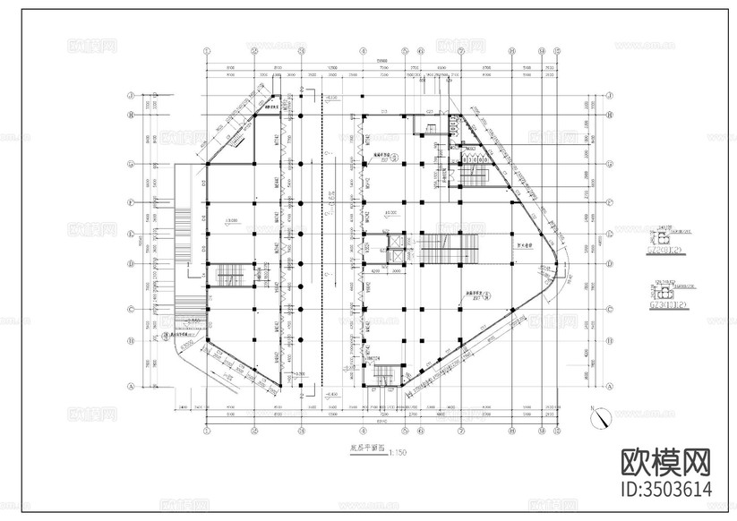 農(nóng)貿(mào)菜市場(chǎng)建施cad施工圖下載(渲染圖5)