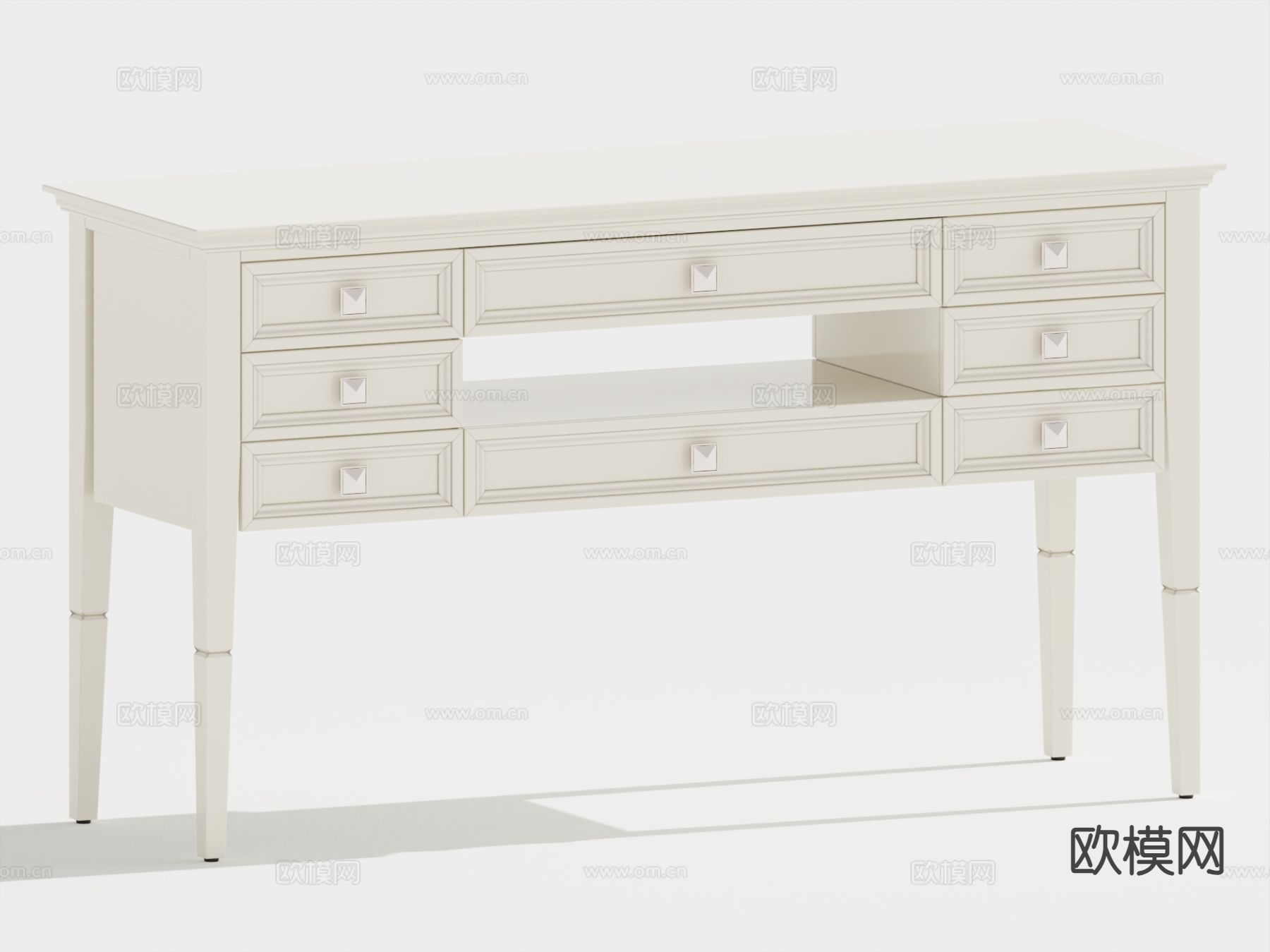 简欧玄关柜 边柜su模型下载（渲染图2）