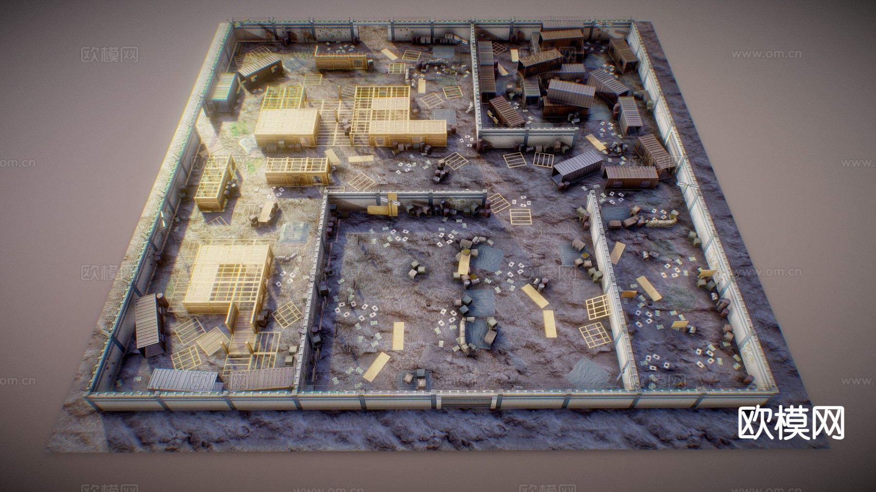 军事基地 综合资产包3d模型下载（渲染图1）