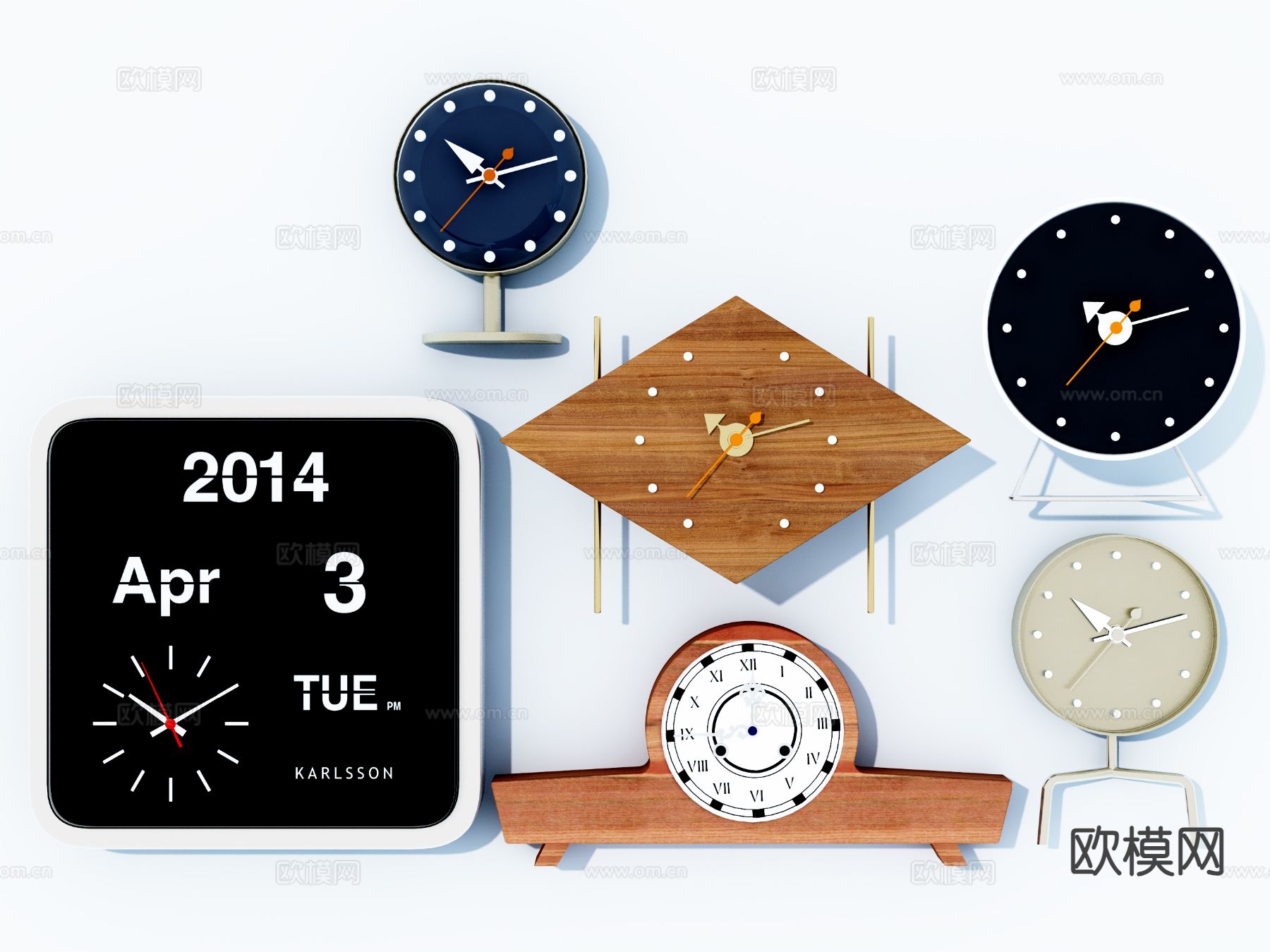 现代钟表 时钟 挂钟3d模型下载