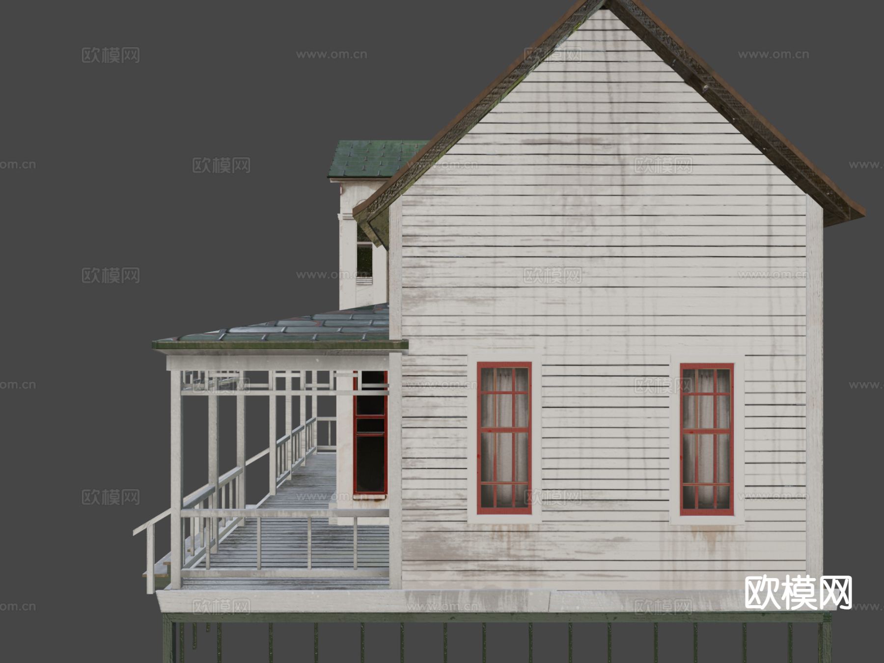 美式别墅外观3d模型下载（渲染图4）