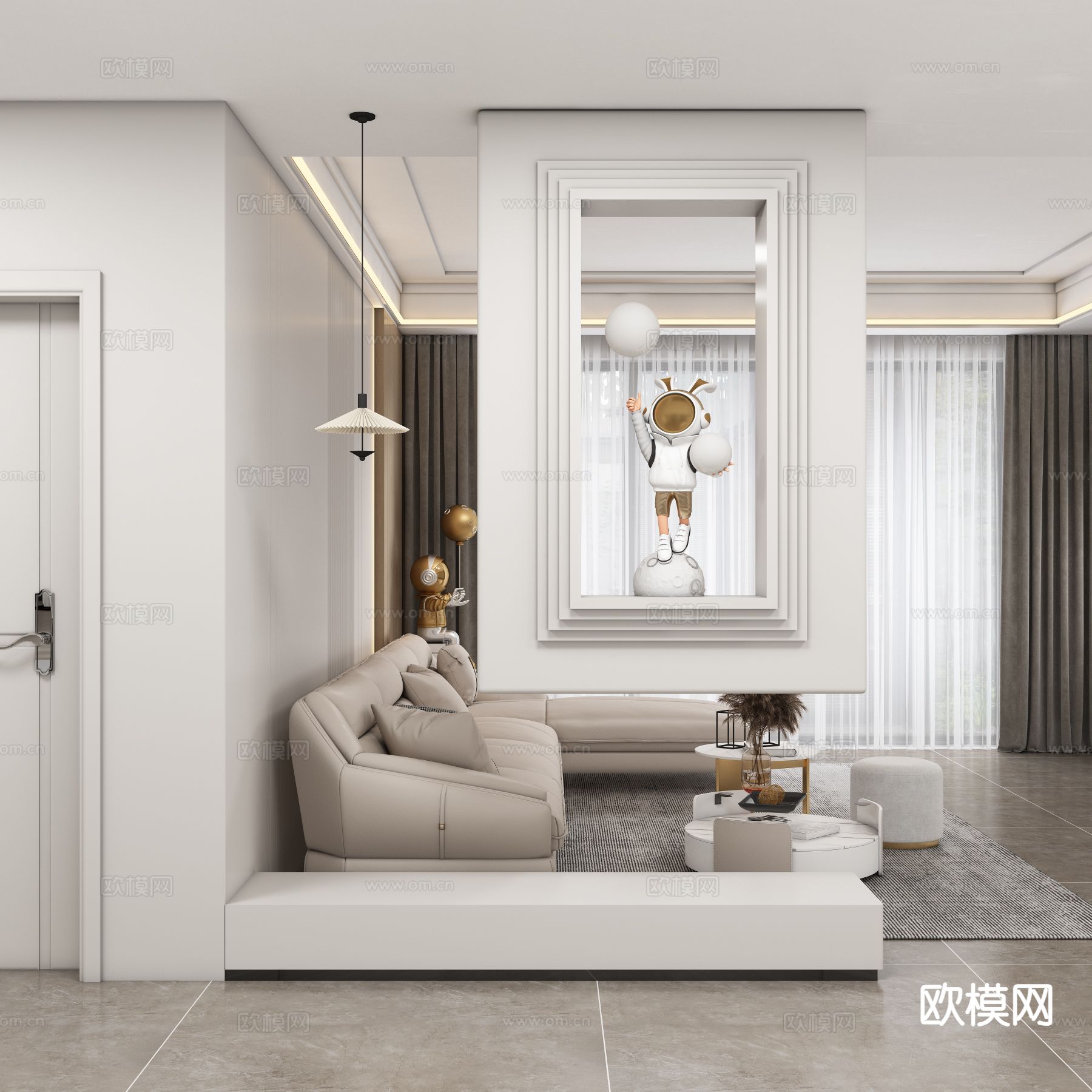 现代玄关过道 隔断3d模型下载