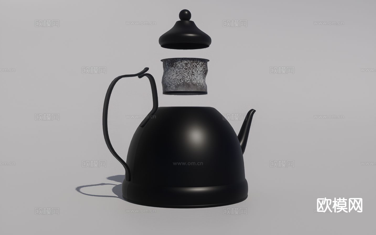 现代茶具 茶壶3d模型下载（渲染图2）