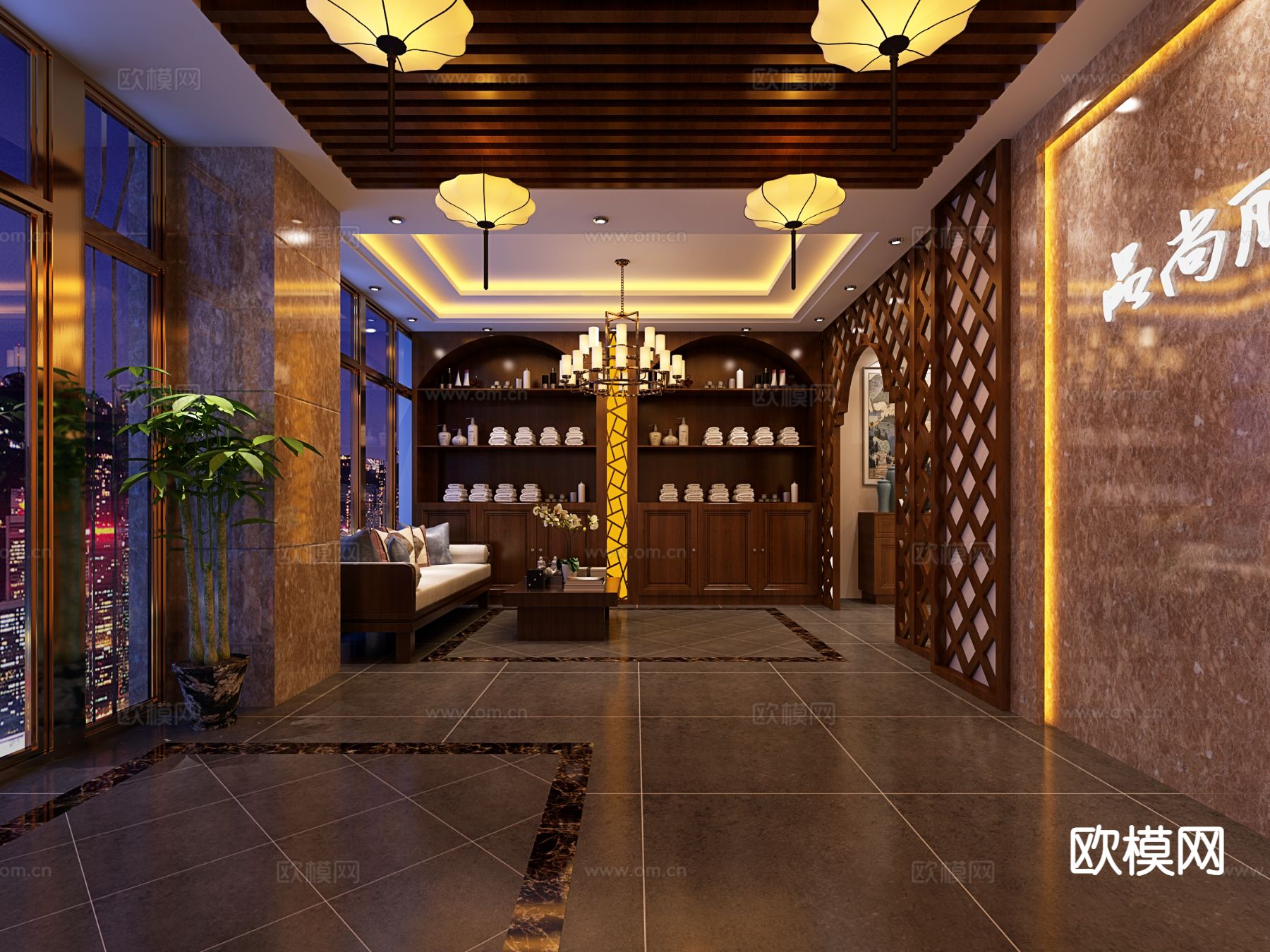 东南亚SPA 护理房 美容院3d模型下载（渲染图2）