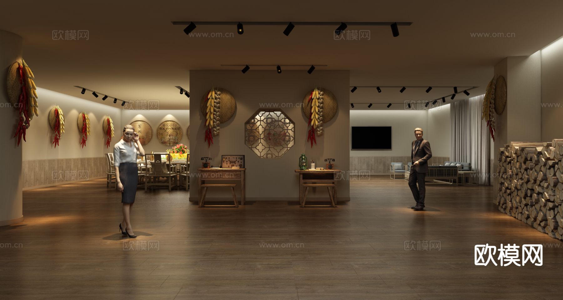 中式农家乐3d模型下载