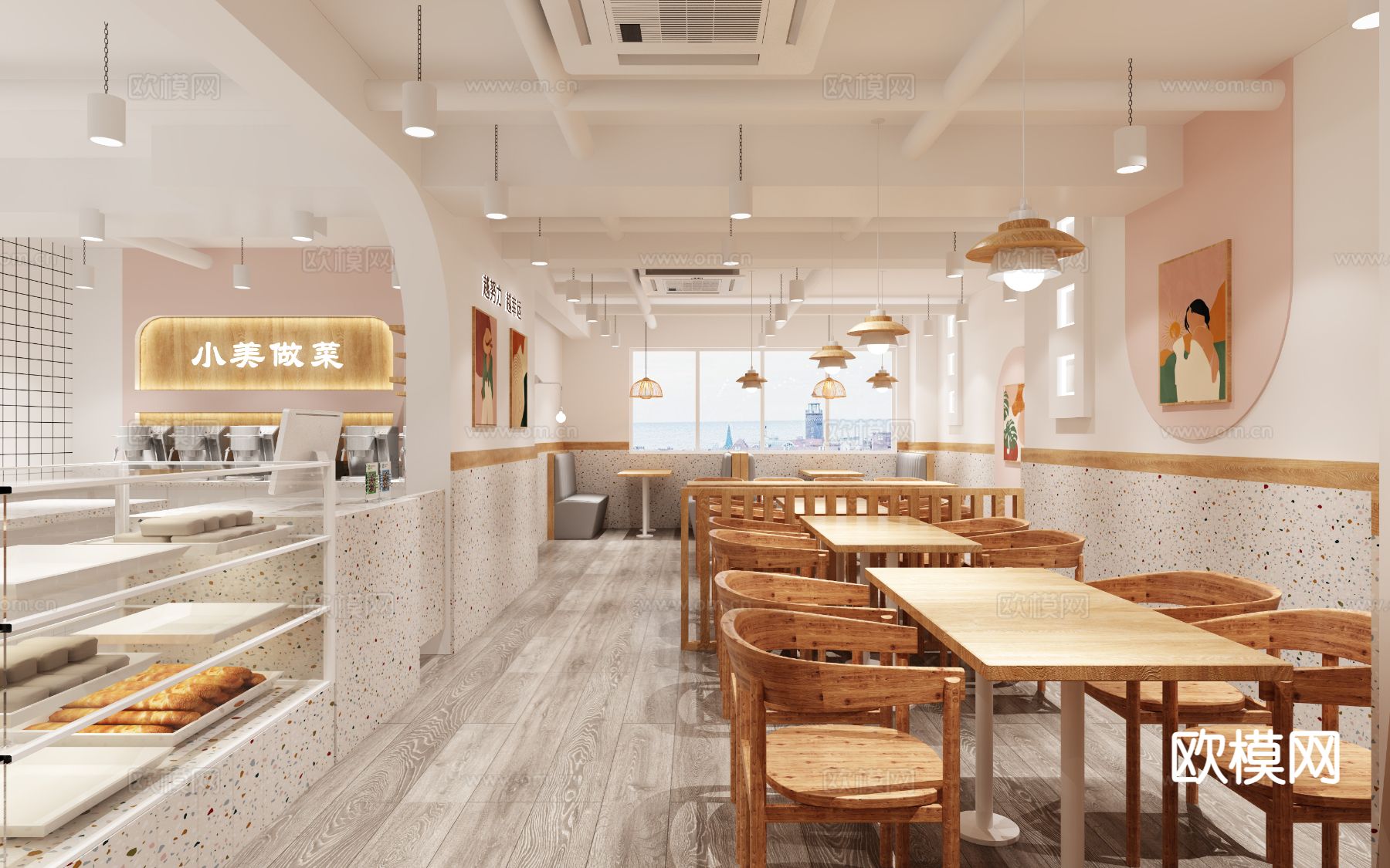 北欧甜品店 面包店3d模型下载（渲染图3）