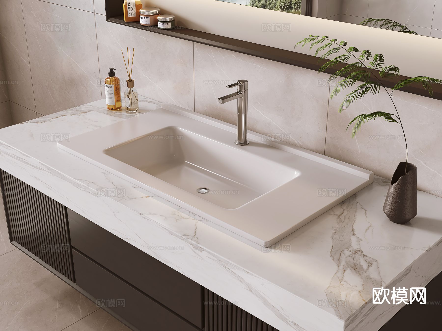 现代台盆 洗手盆3d模型下载