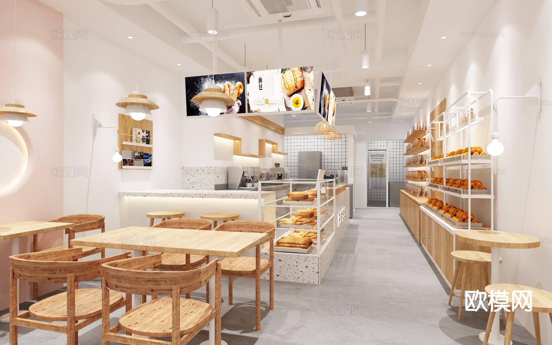 北欧甜品店 面包店3d模型下载（渲染图2）