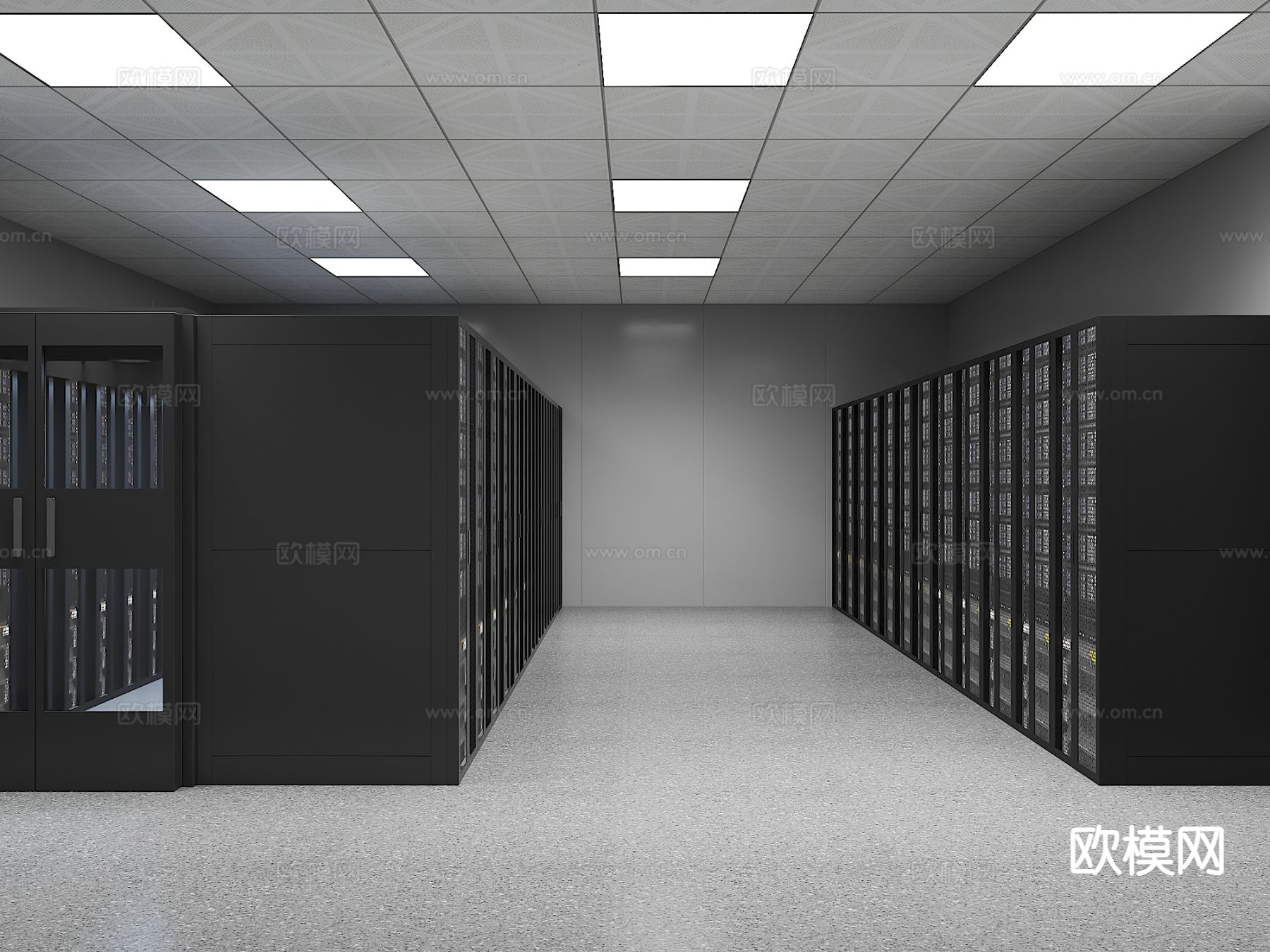 服务器机房su模型下载（渲染图2）