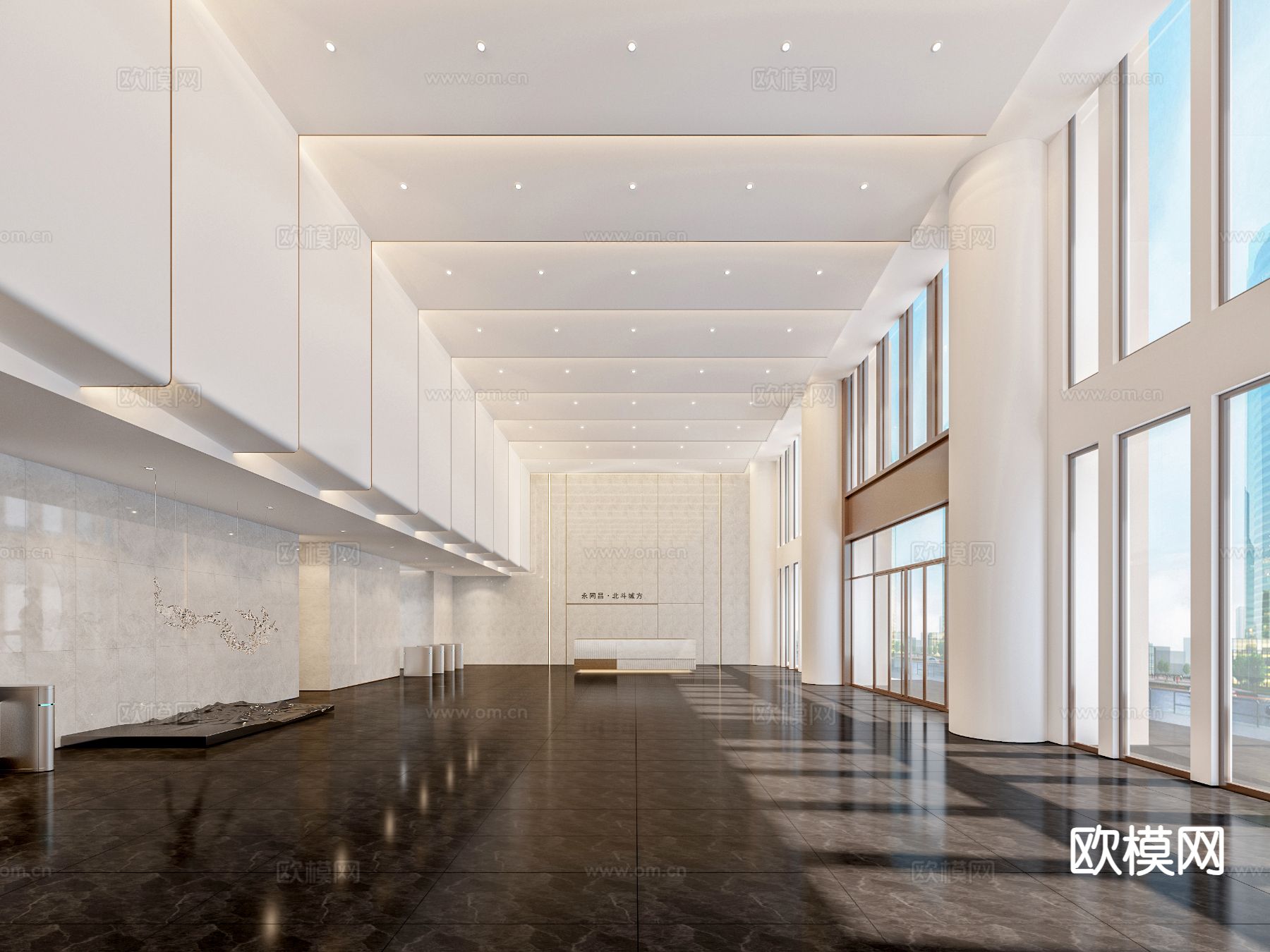 办公楼大堂 写字楼大堂3d模型下载