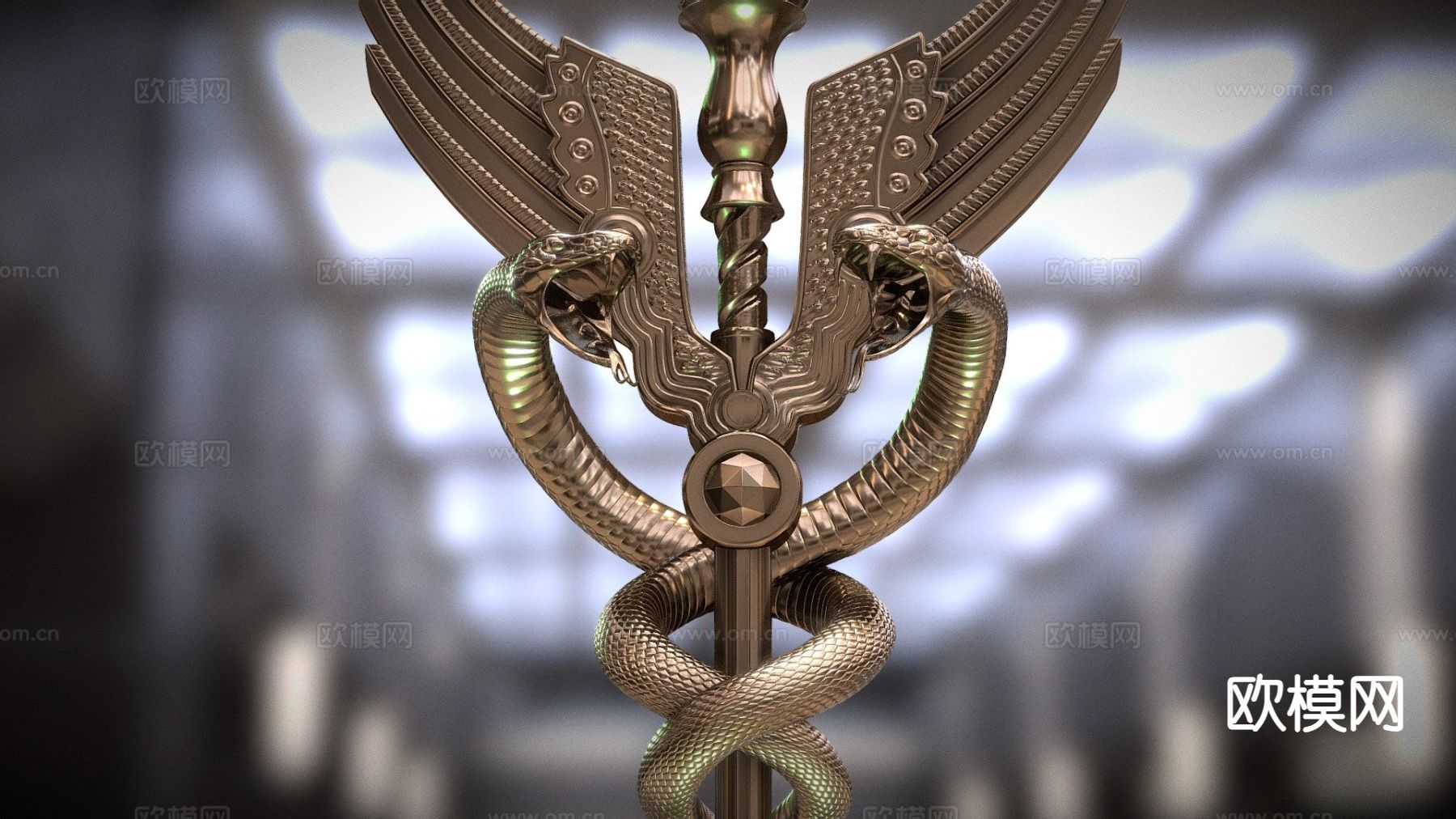 卡杜刻斯法杖3d模型下载（渲染图1）