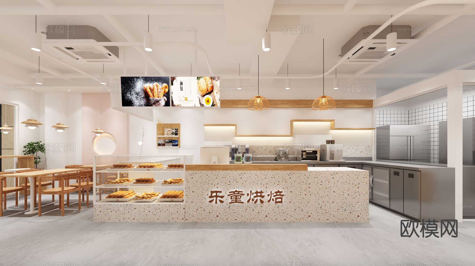 北欧甜品店 面包店3d模型下载（渲染图1）