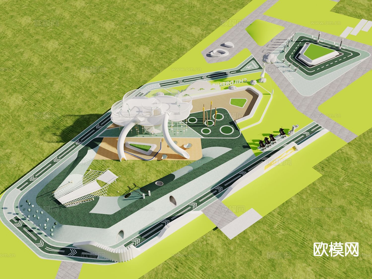 健身运动 公园景观3d模型下载