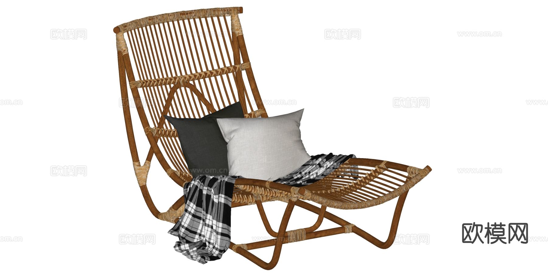 侘寂躺椅su模型下载（渲染图1）