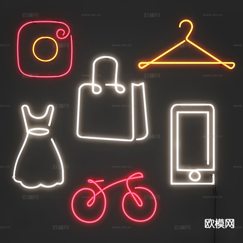 装饰灯 霓虹灯3d模型下载