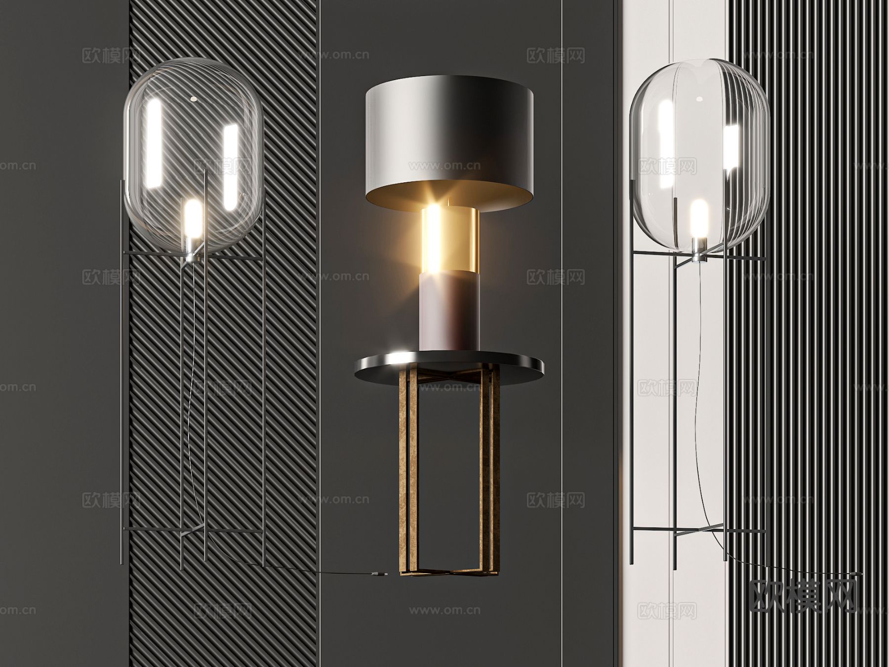 轻奢风台灯3d模型下载