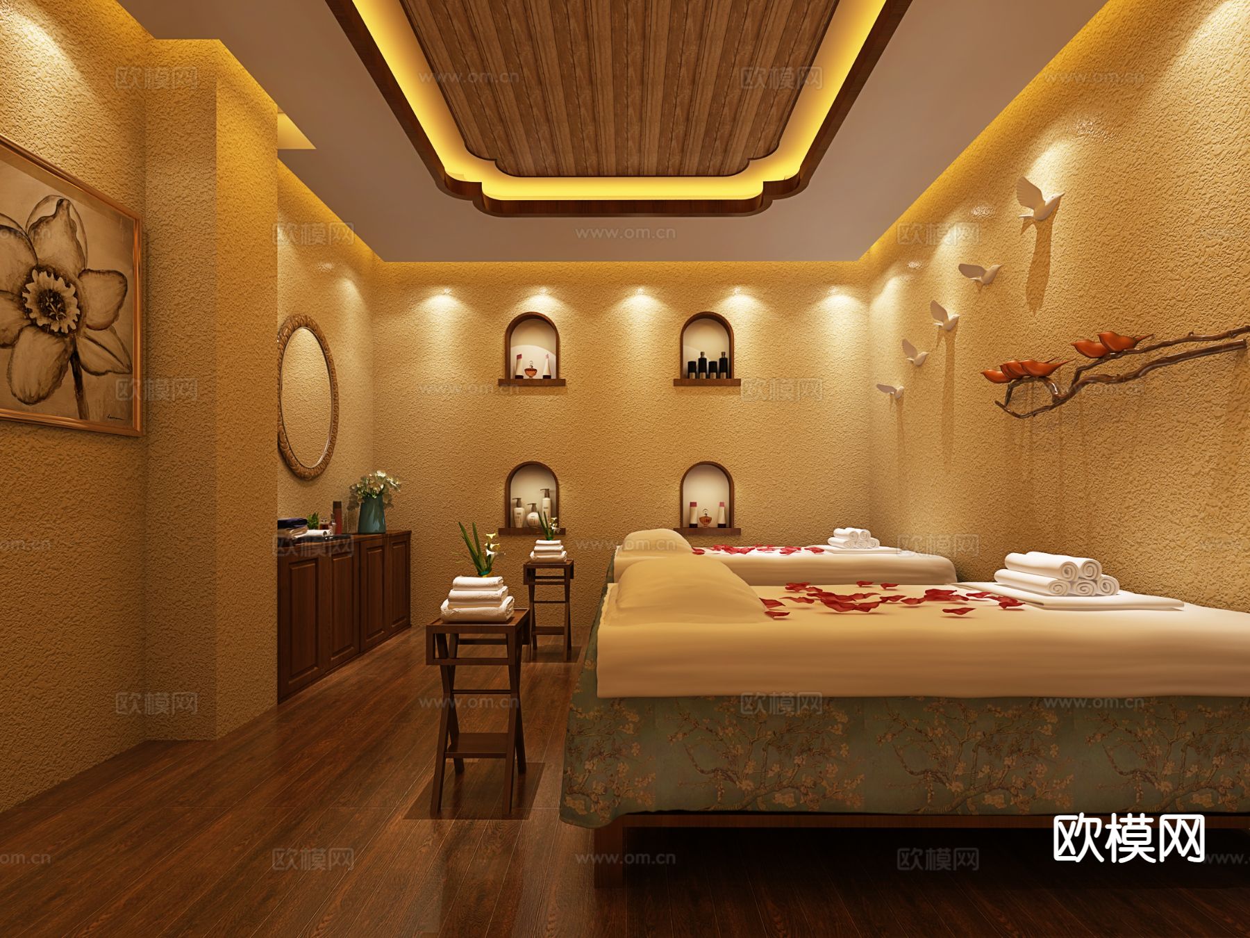 东南亚SPA 护理房 美容院3d模型下载（渲染图3）