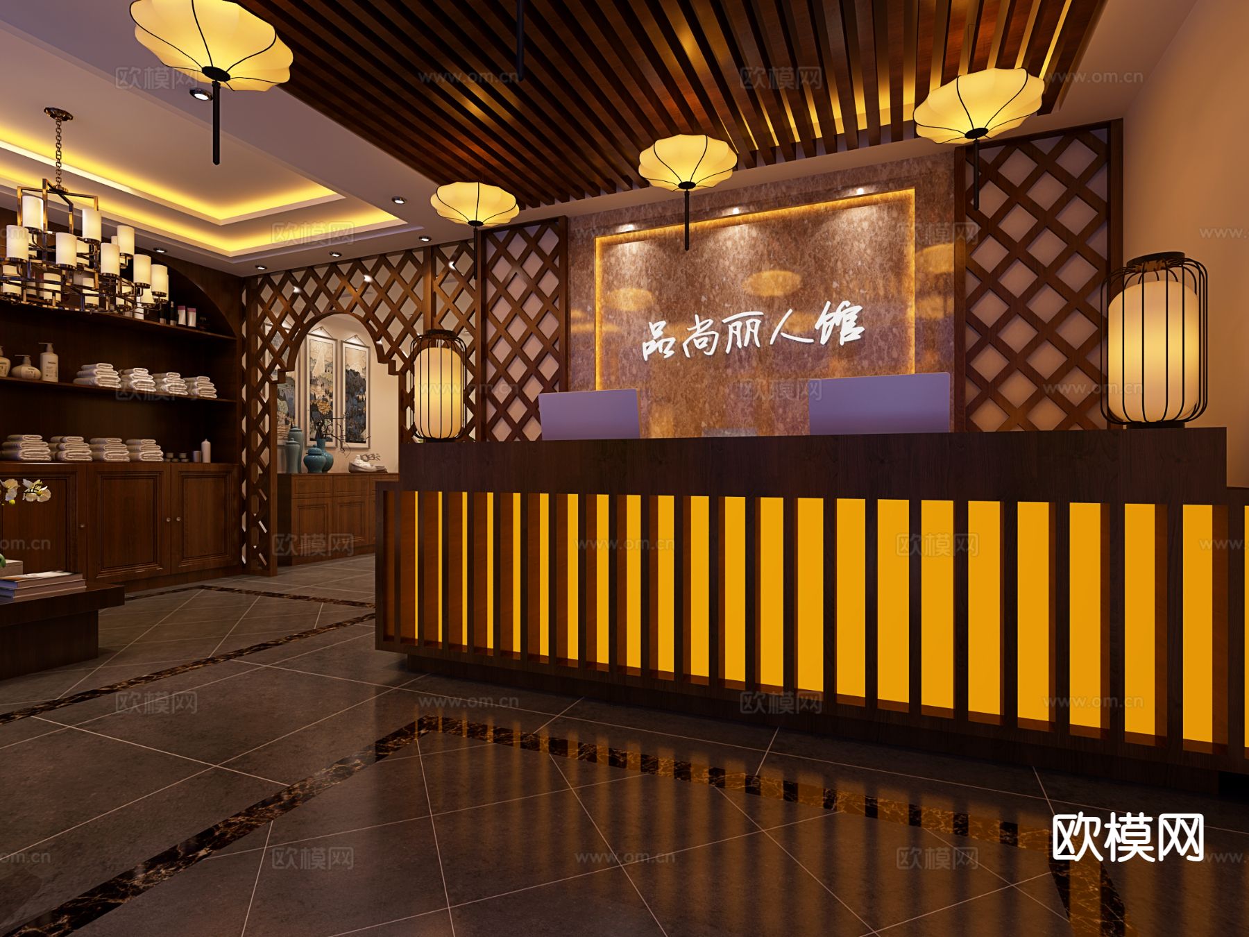 东南亚SPA 护理房 美容院3d模型下载（渲染图1）