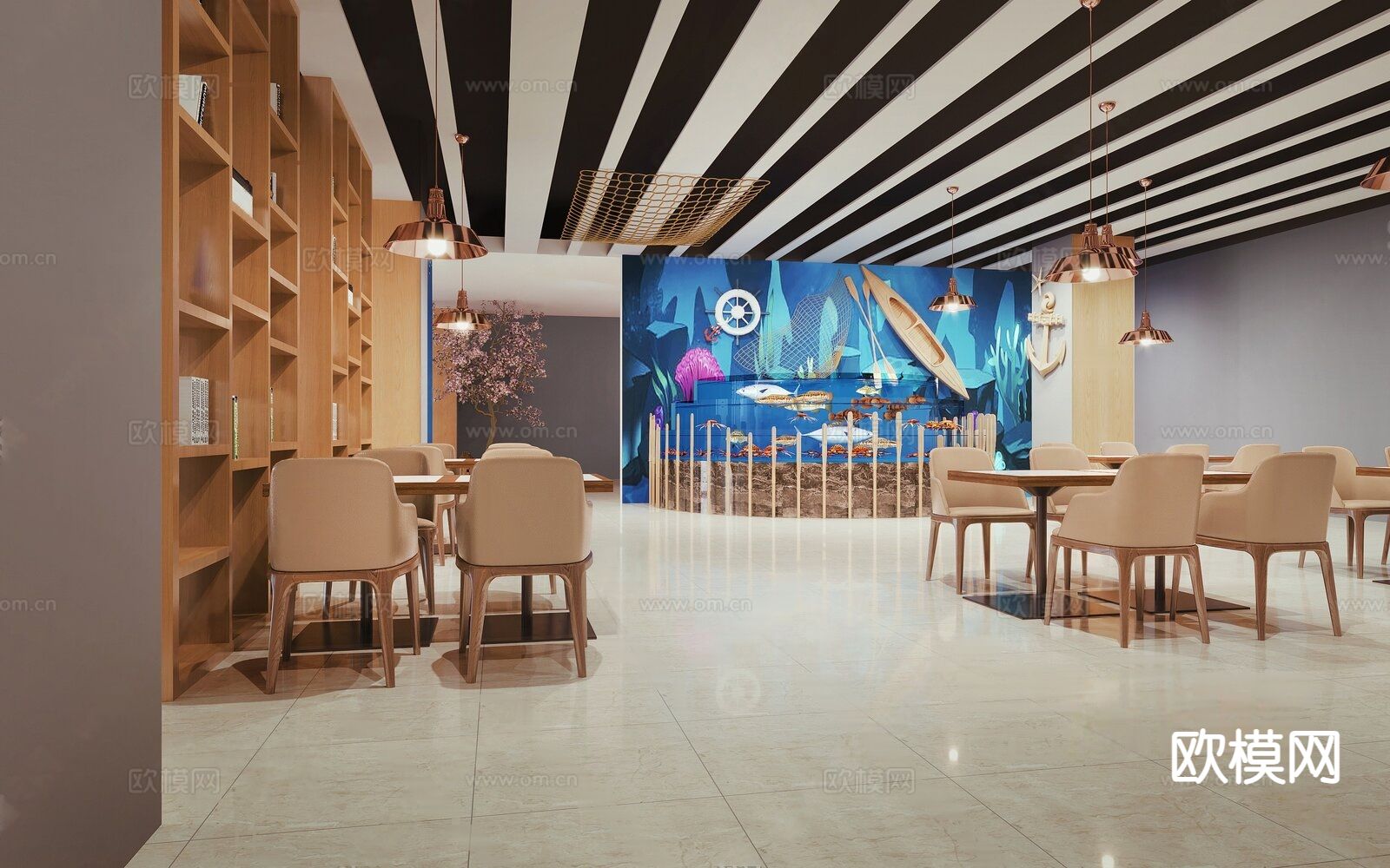 现代快餐店3d模型下载（渲染图1）