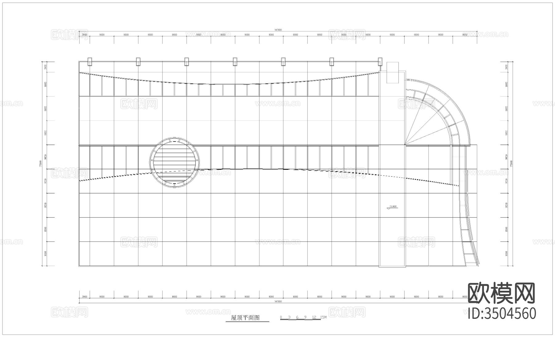 市场建筑cad施工图下载（渲染图5）