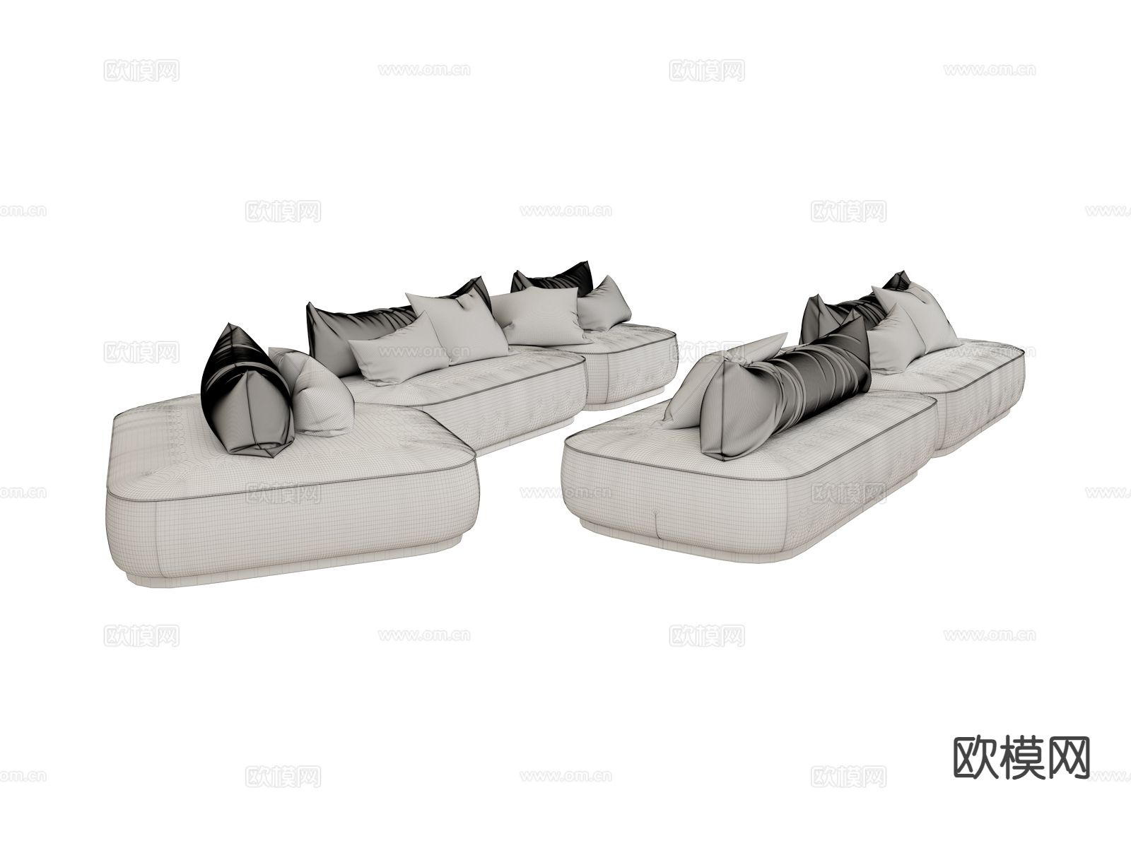 roberto cavalli-Baltimora 现代组合沙发3d模型下载（渲染图2）
