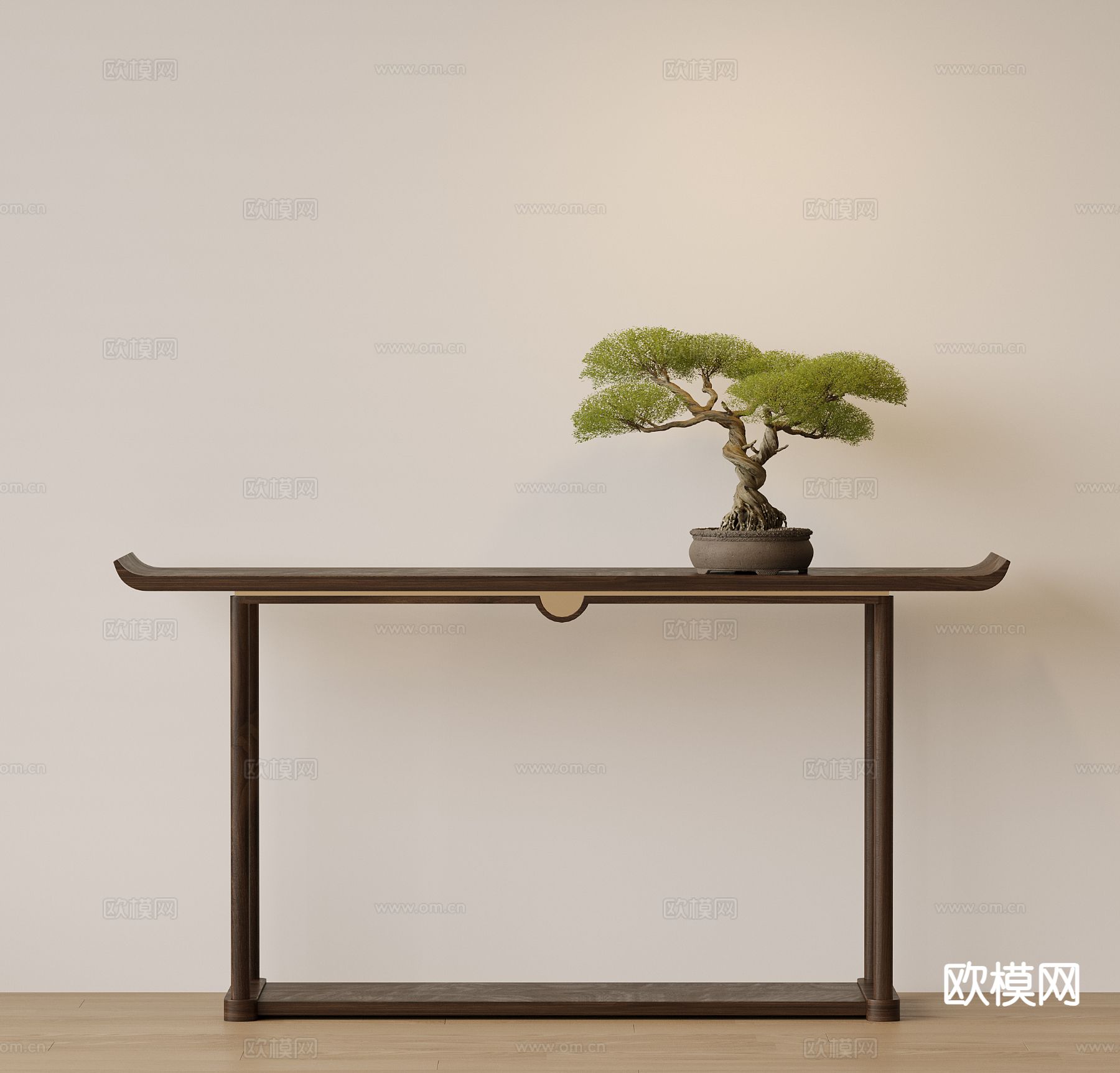 新中式端景台 条案3d模型下载