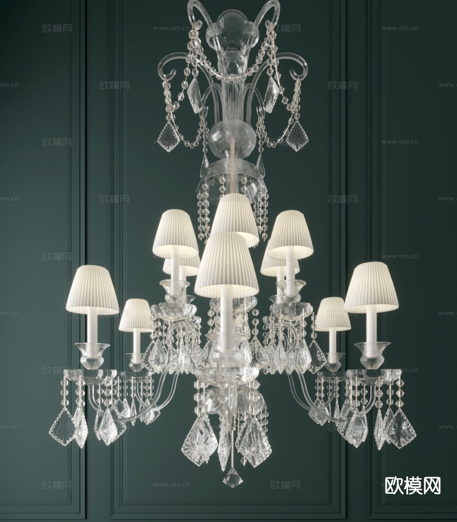 欧式水晶吊灯3d模型下载