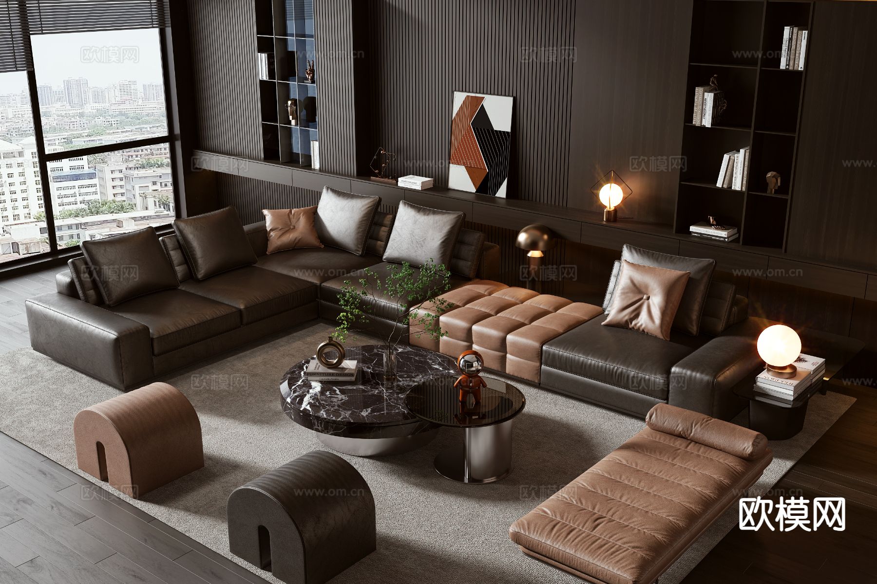Minotti 转角沙发 组合沙发3d模型下载