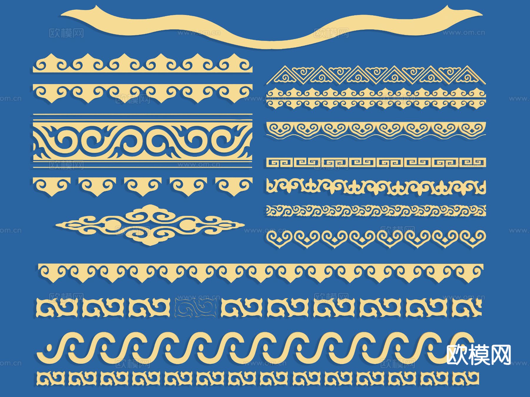 苗族 少数民族花纹 墙饰 墙贴3d模型下载