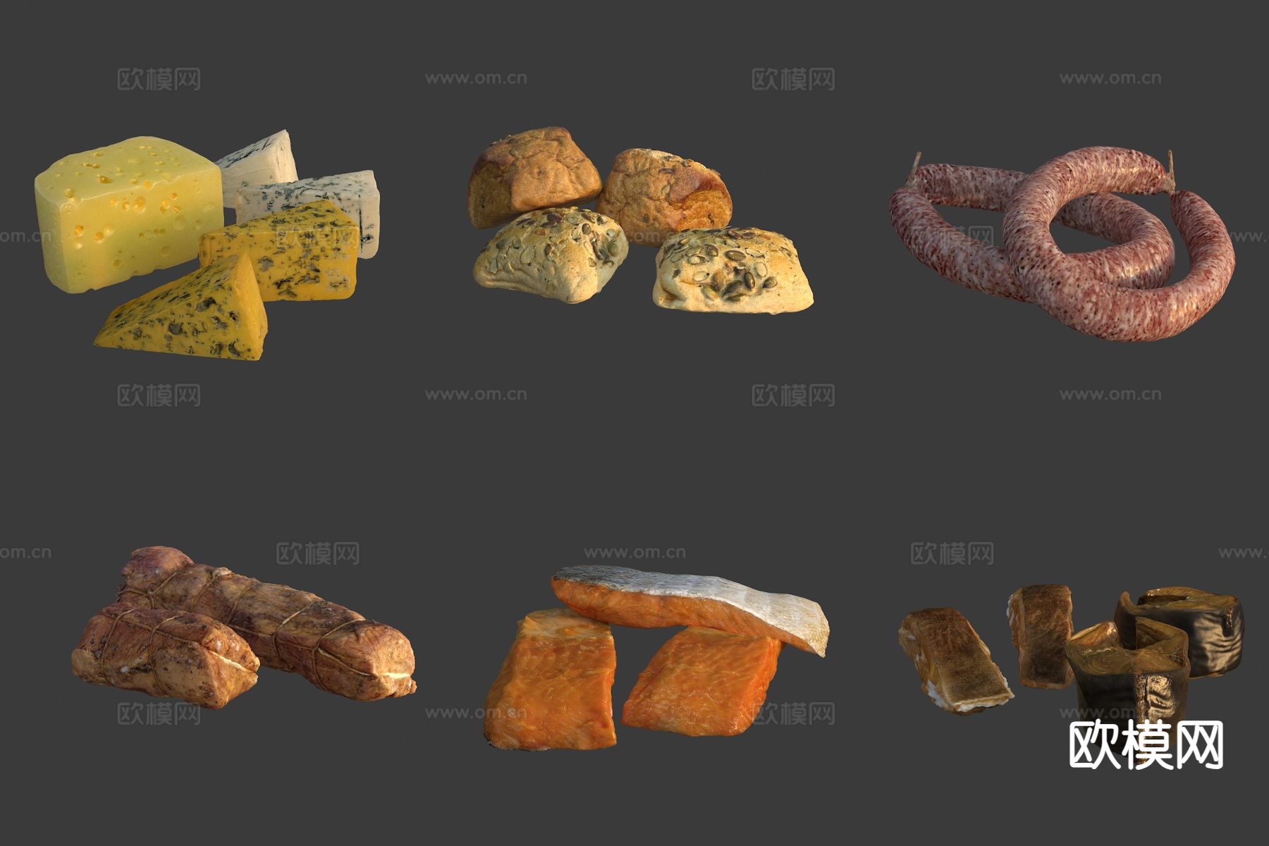 食物 面包 奶酪3d模型下载