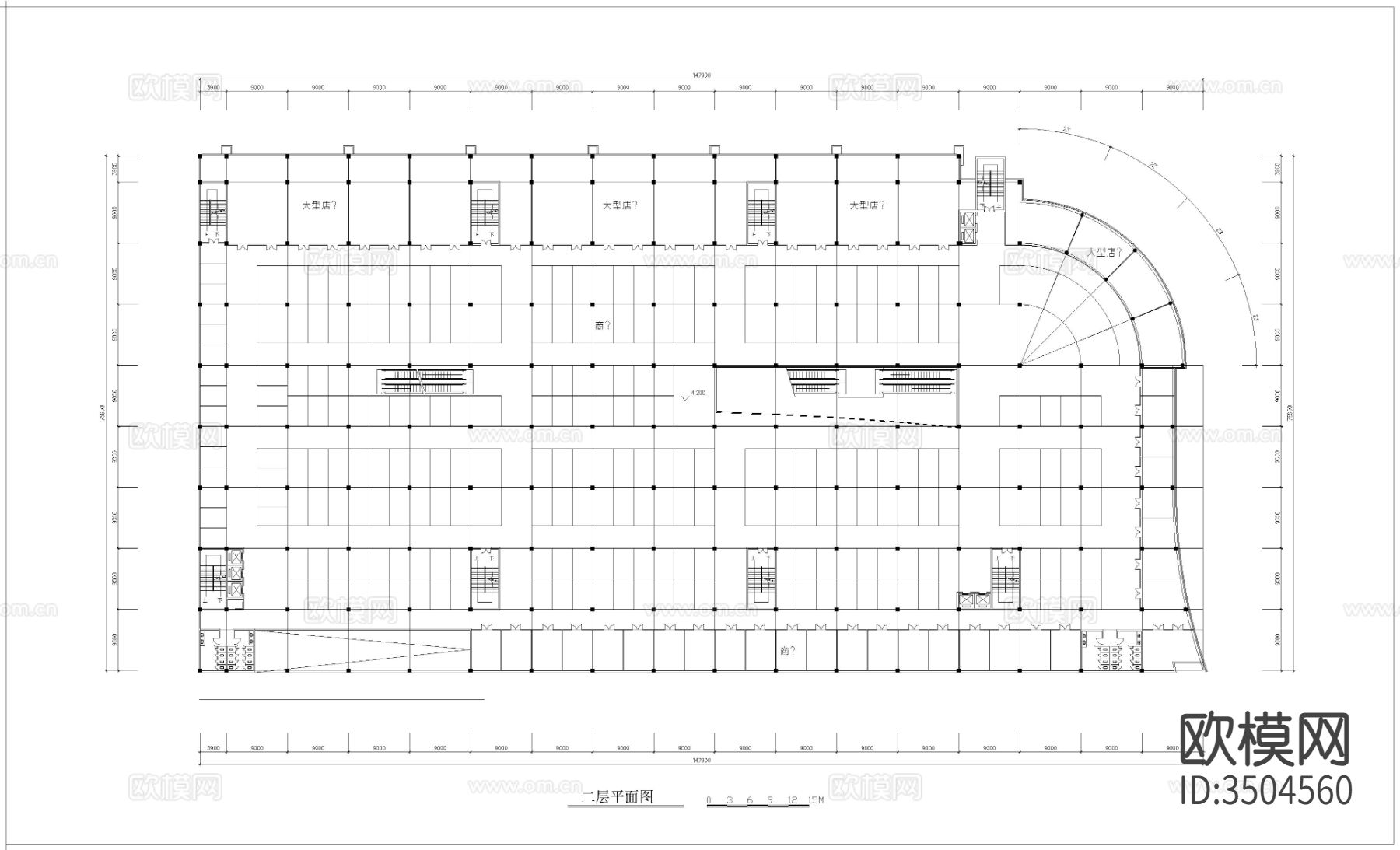 市场建筑cad施工图下载（渲染图8）