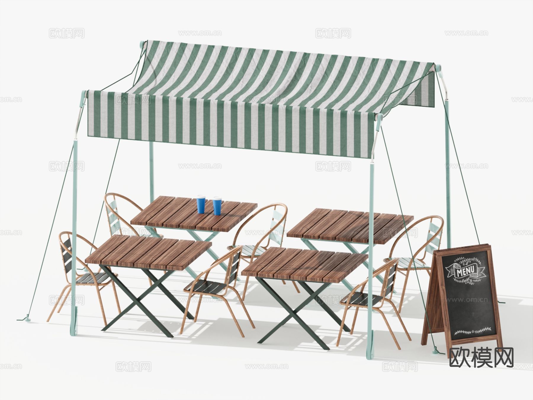 户外桌椅 餐桌椅3d模型下载