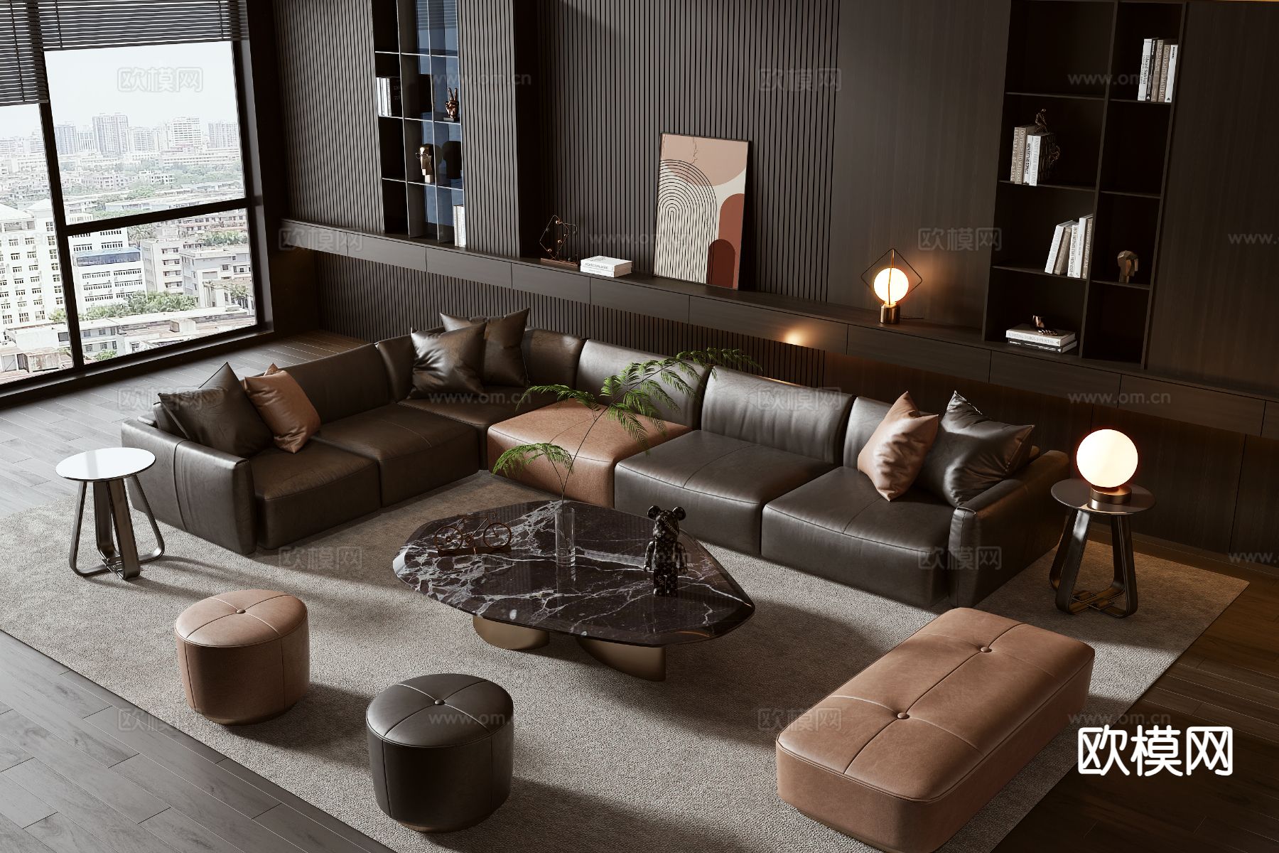 Minotti 转角沙发 组合沙发3d模型下载